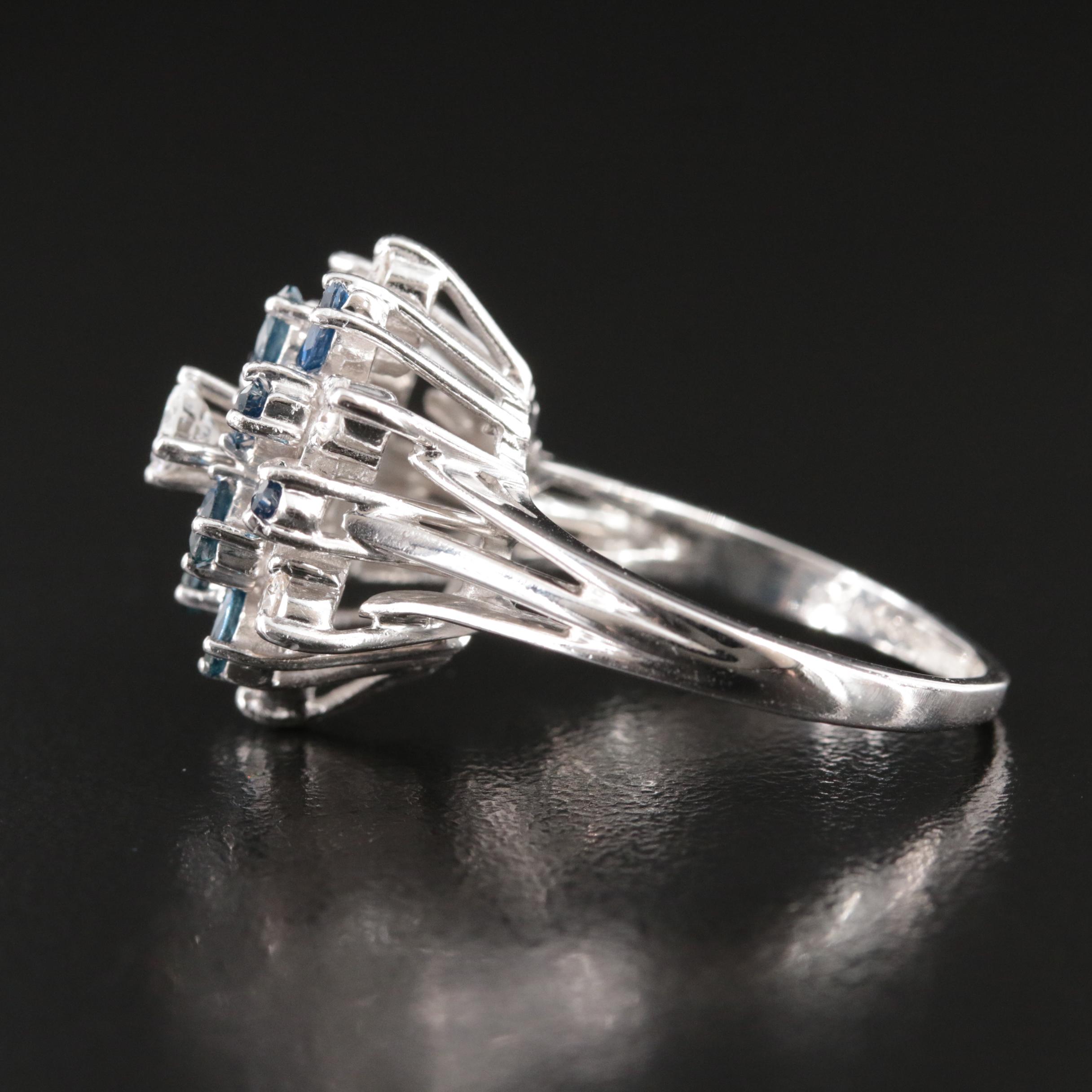 14K Diamond and Sapphire Ring