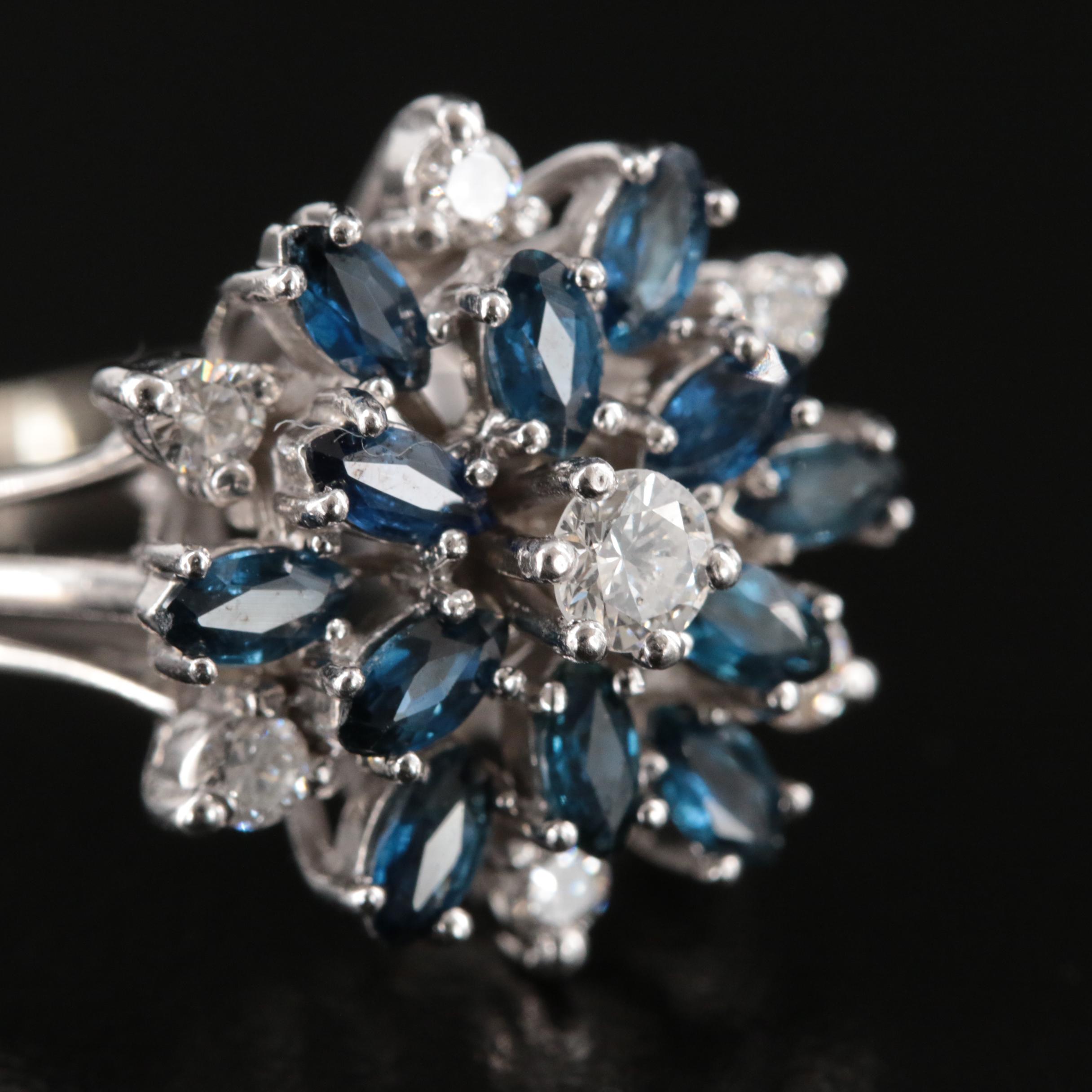 14K Diamond and Sapphire Ring