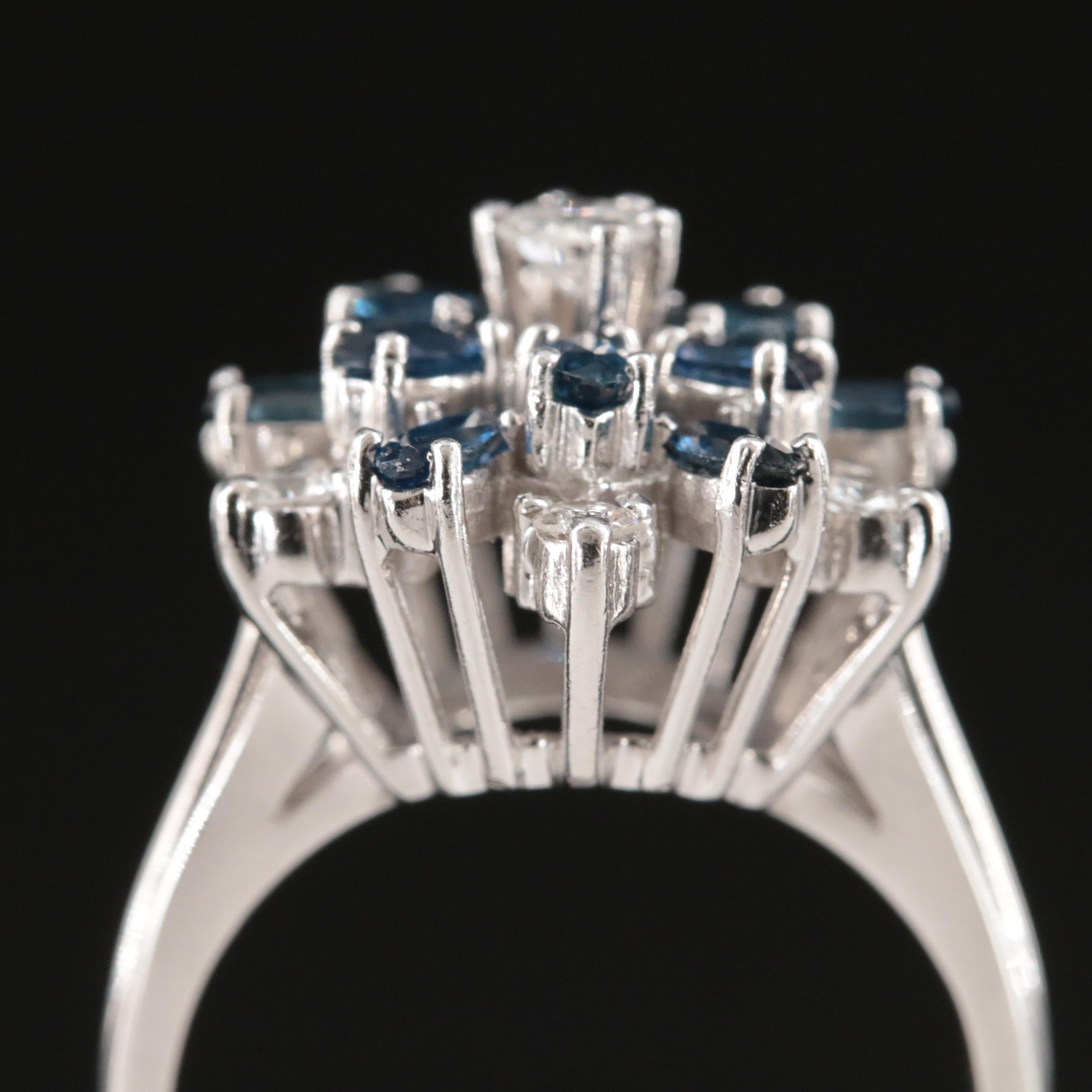 14K Diamond and Sapphire Ring