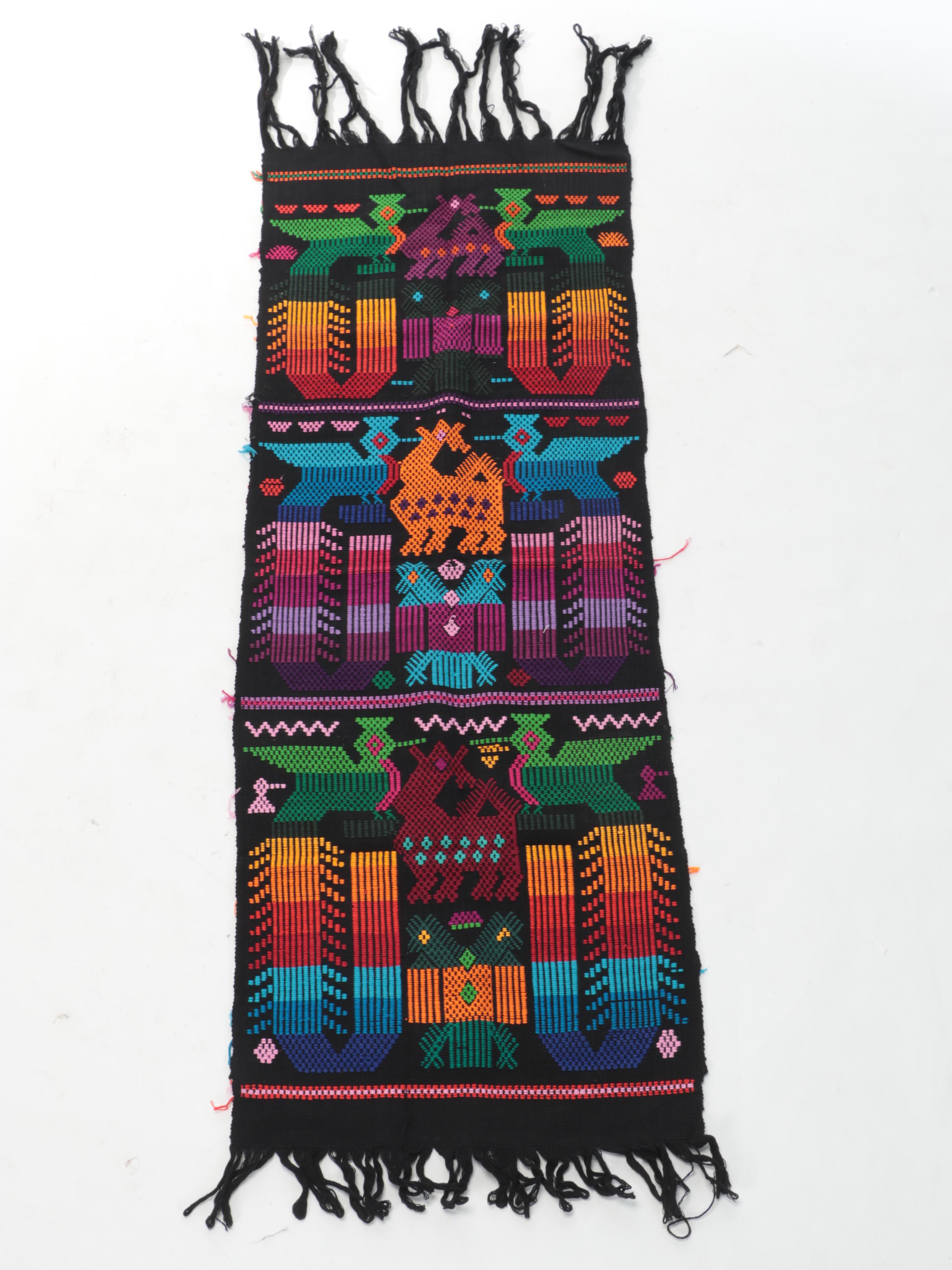 Guatamalan and Mexican Handwoven and With Overshot Runner Textiles