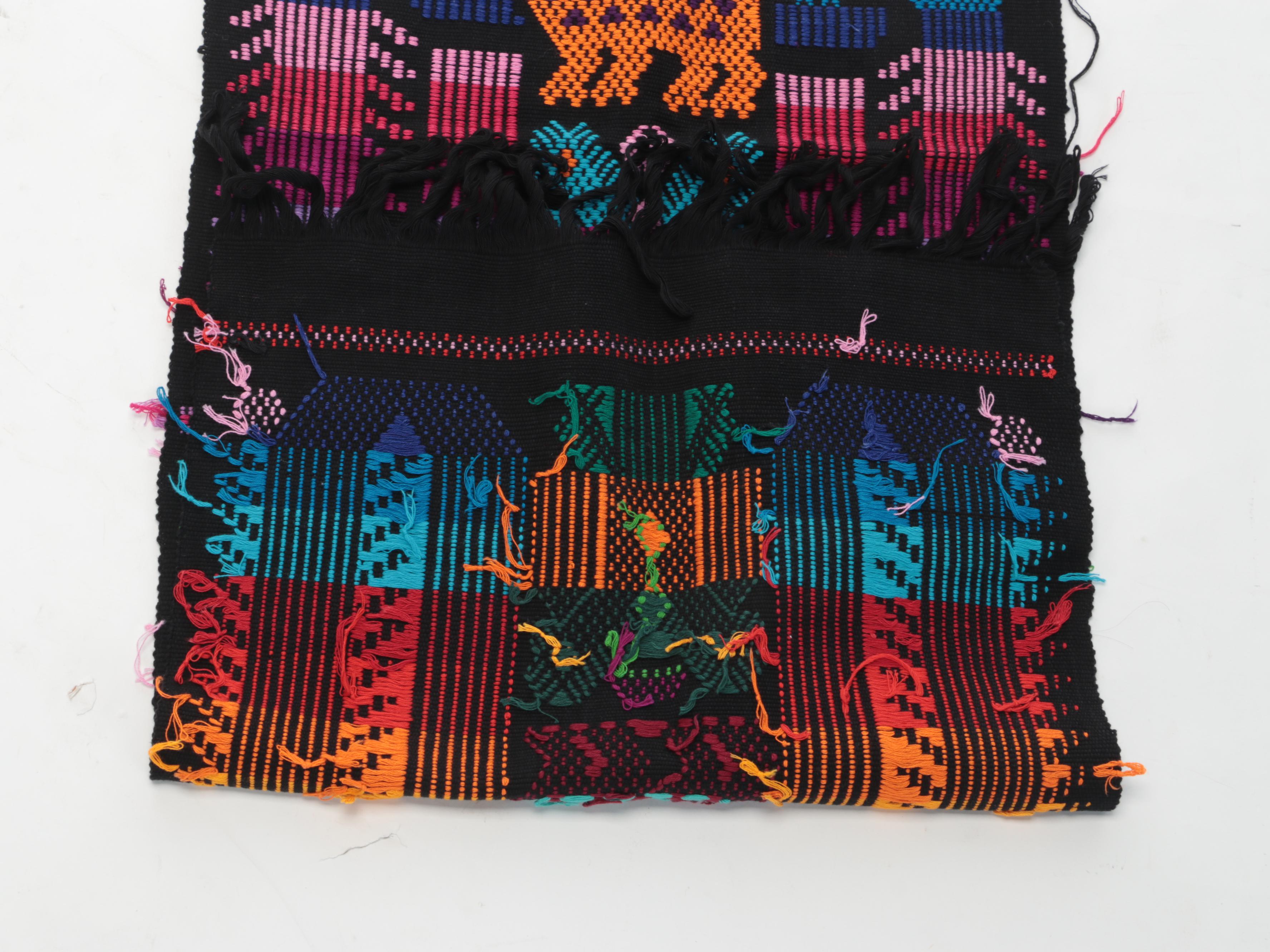 Guatamalan and Mexican Handwoven and With Overshot Runner Textiles