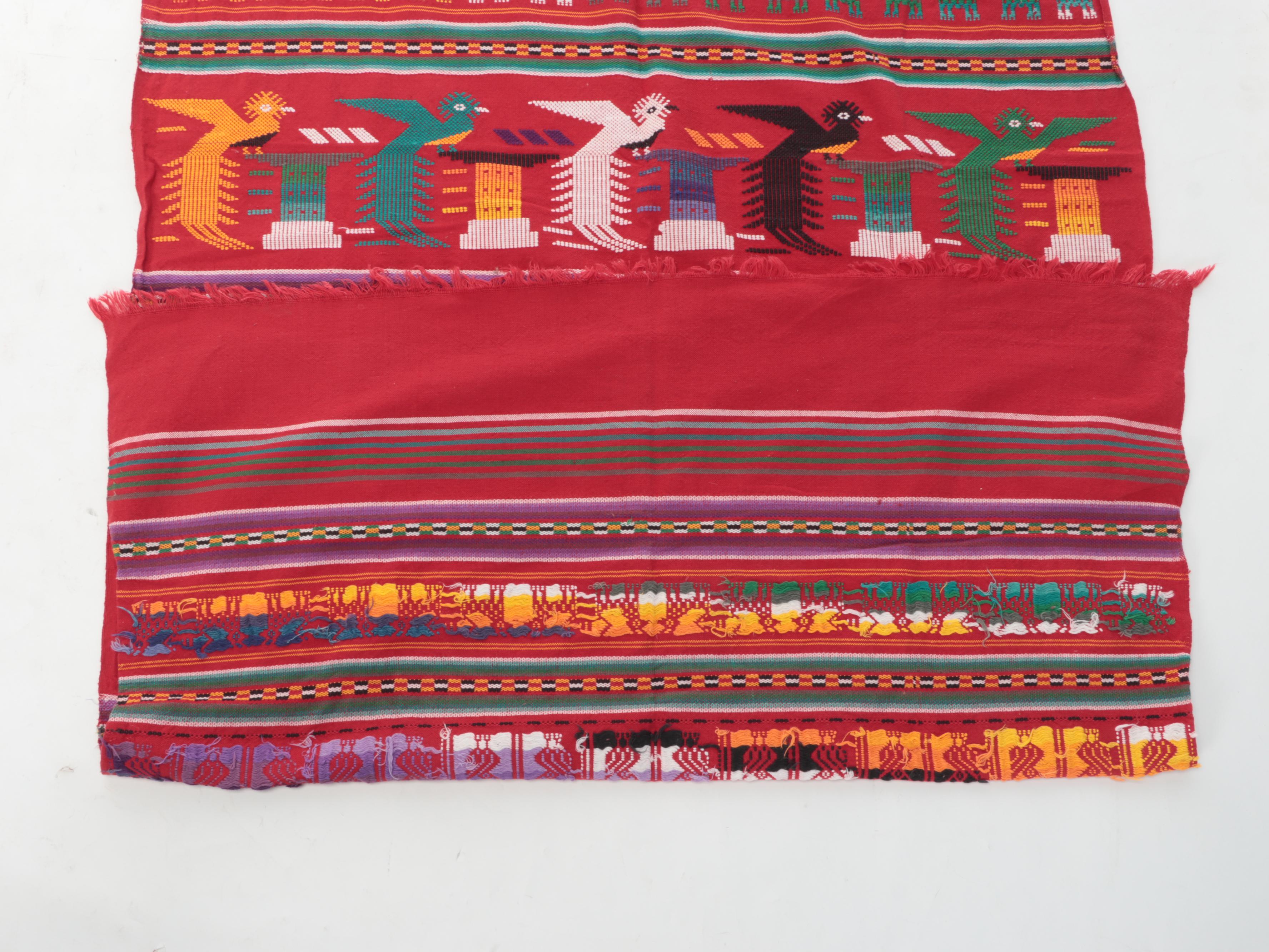 Guatamalan and Mexican Handwoven and With Overshot Runner Textiles