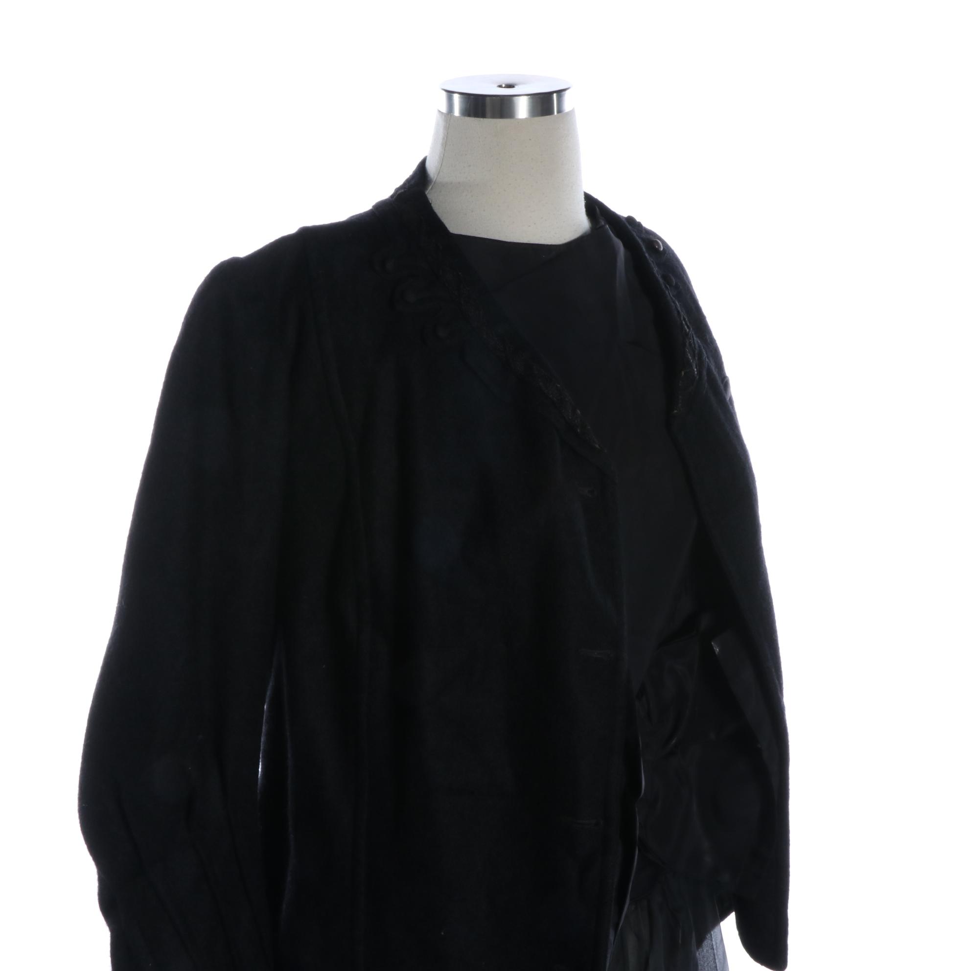 Wool Jacket by Minneapolis Dry Goods, Tulle Skirt, and Black Taffeta Poncho