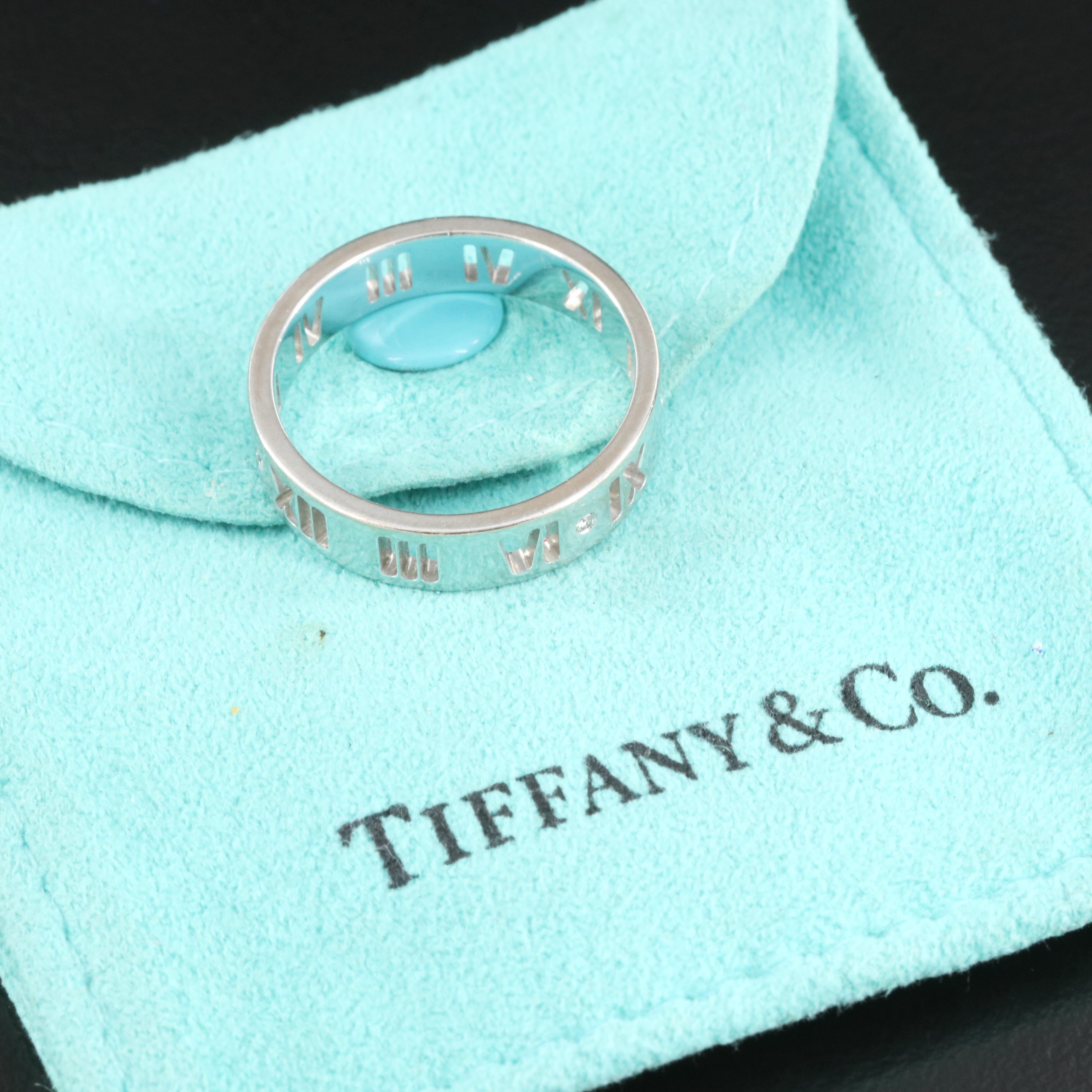 Tiffany & Co. Atlas 18K 0.04 CTW Diamond Band