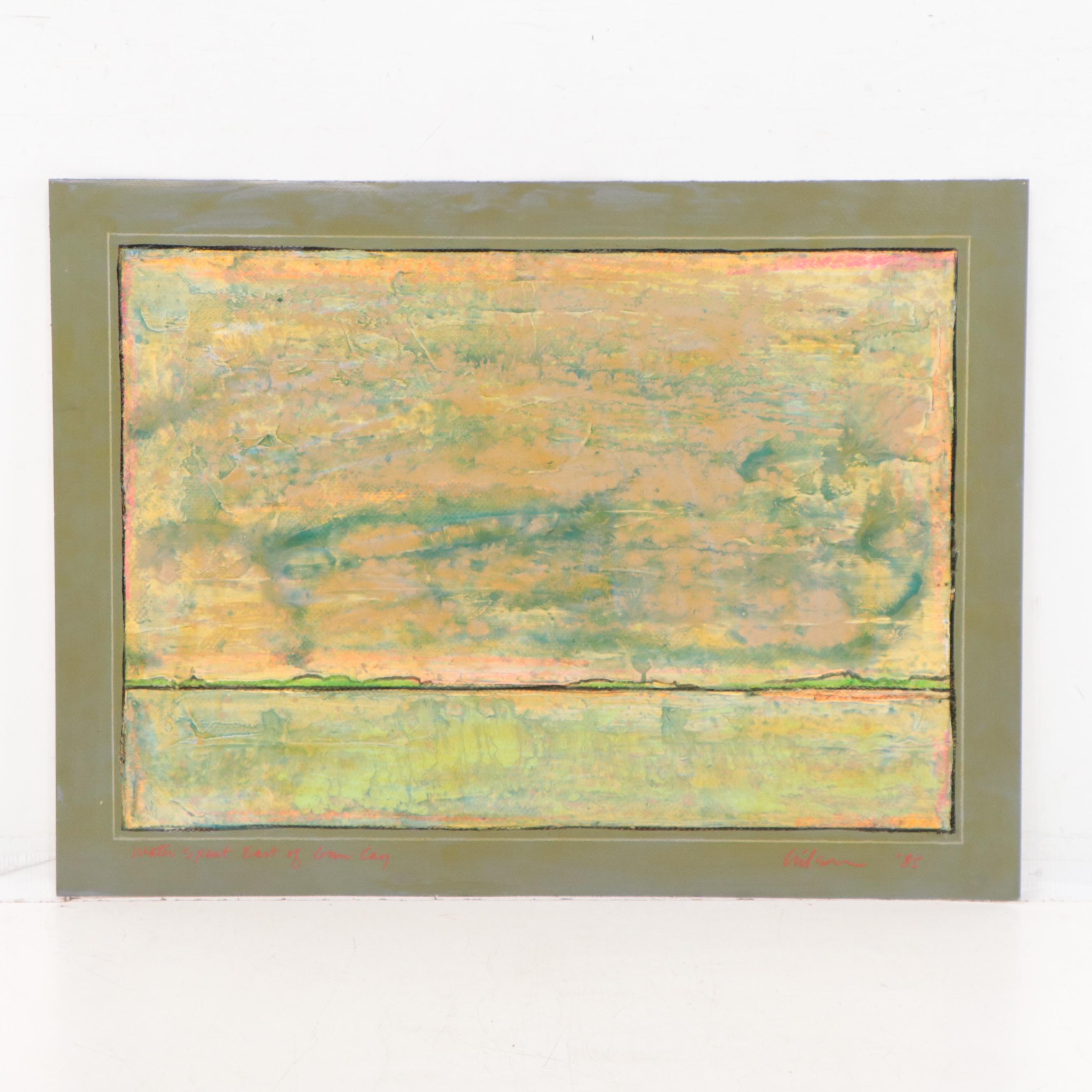 Harry Hilson Abstract Acrylic Painting "Water Spout East of Gun Cay," 1985