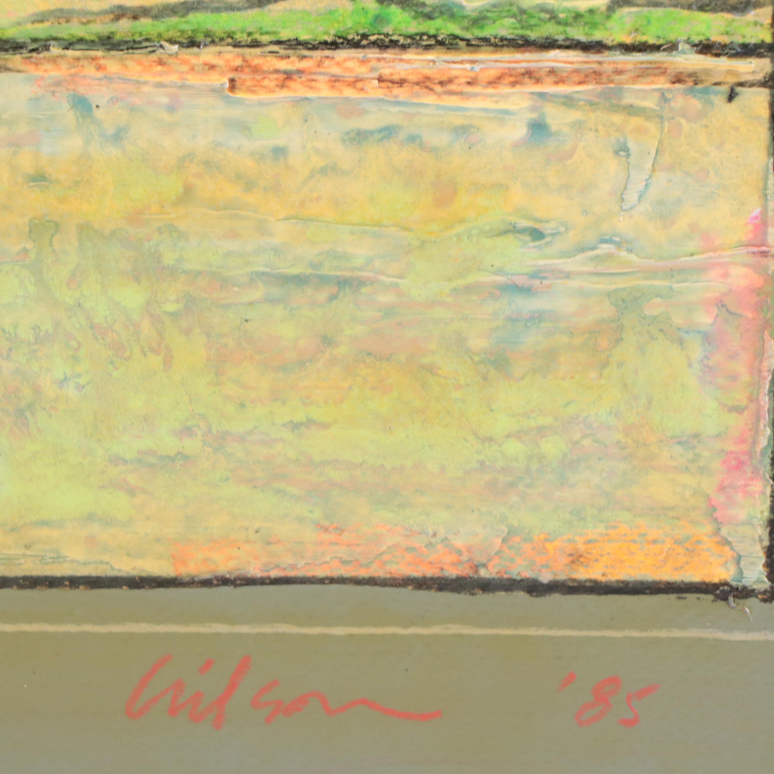 Harry Hilson Abstract Acrylic Painting "Water Spout East of Gun Cay," 1985