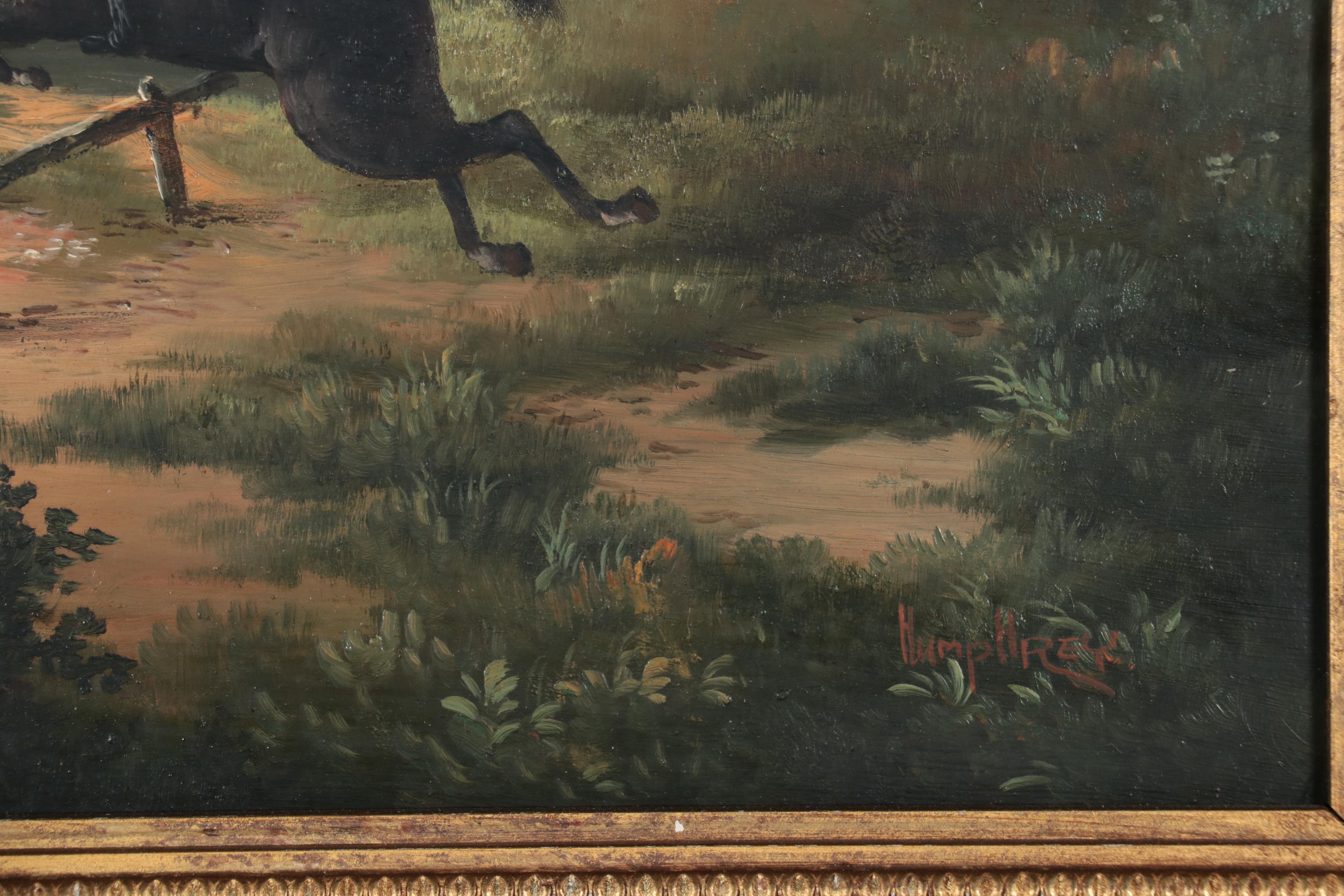 English School Fox Hunting Scene Oil Painting, 20th Century