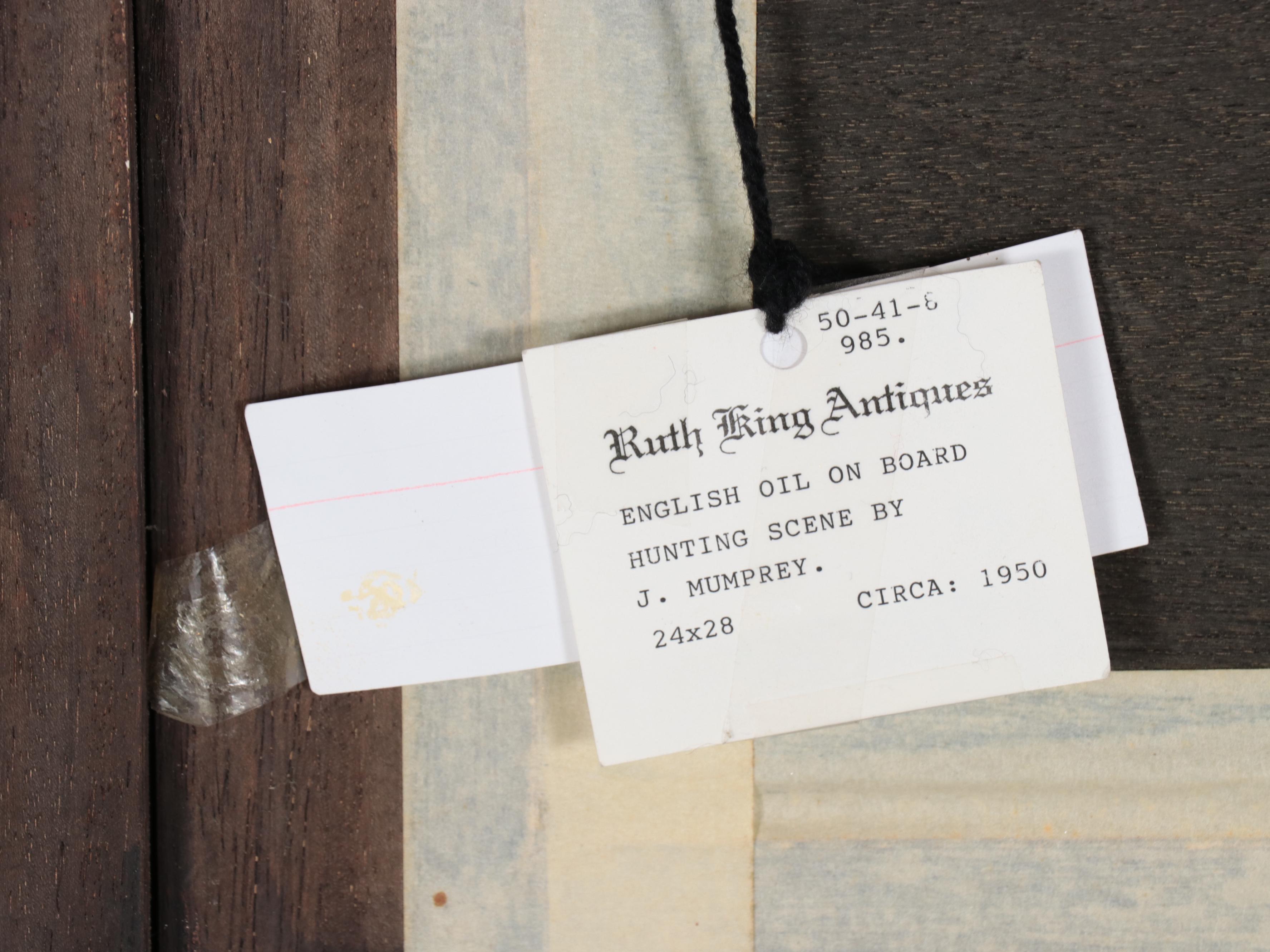 English School Fox Hunting Scene Oil Painting, 20th Century