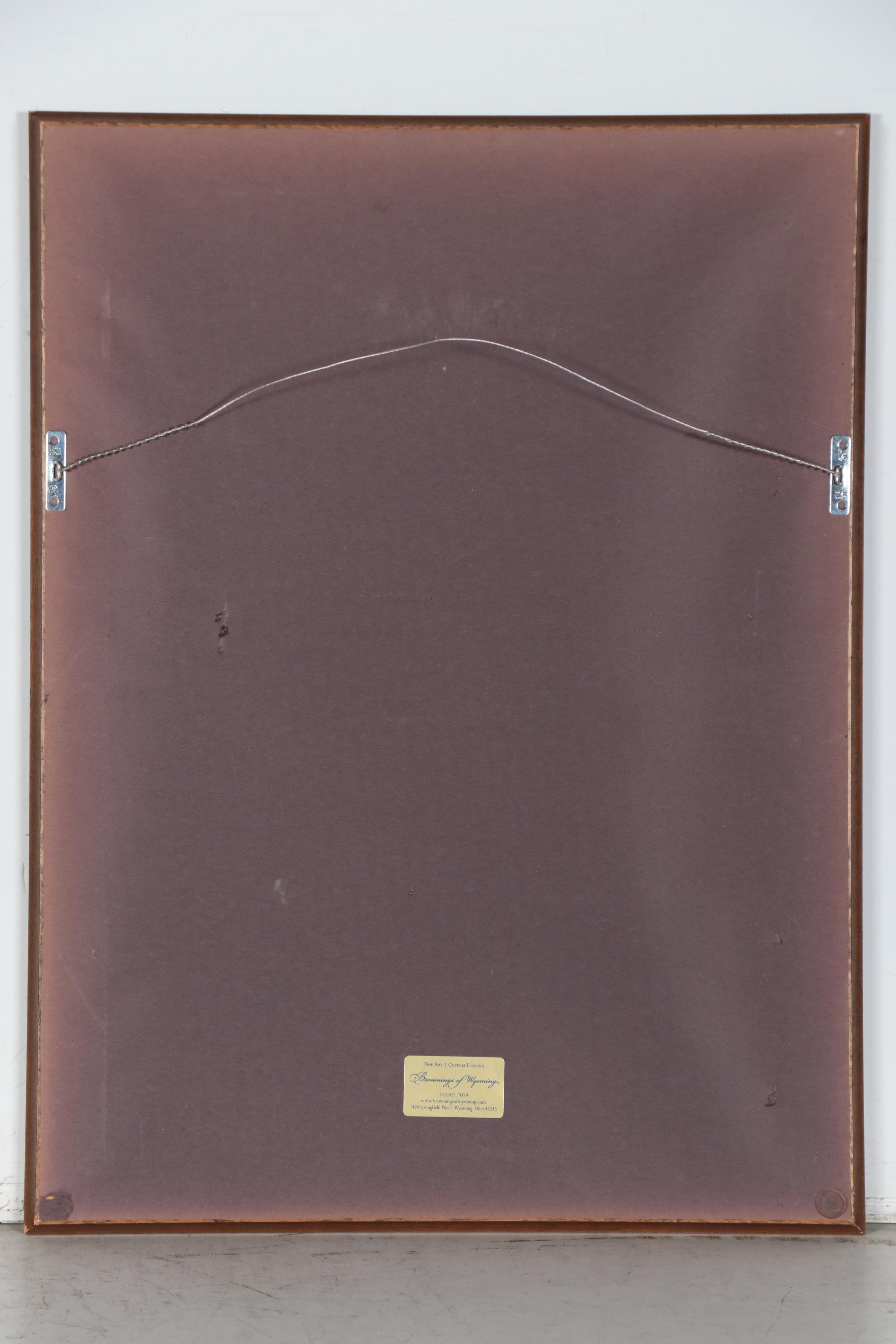 Mark Eberhard Oil Painting of Fox Kits in Nature