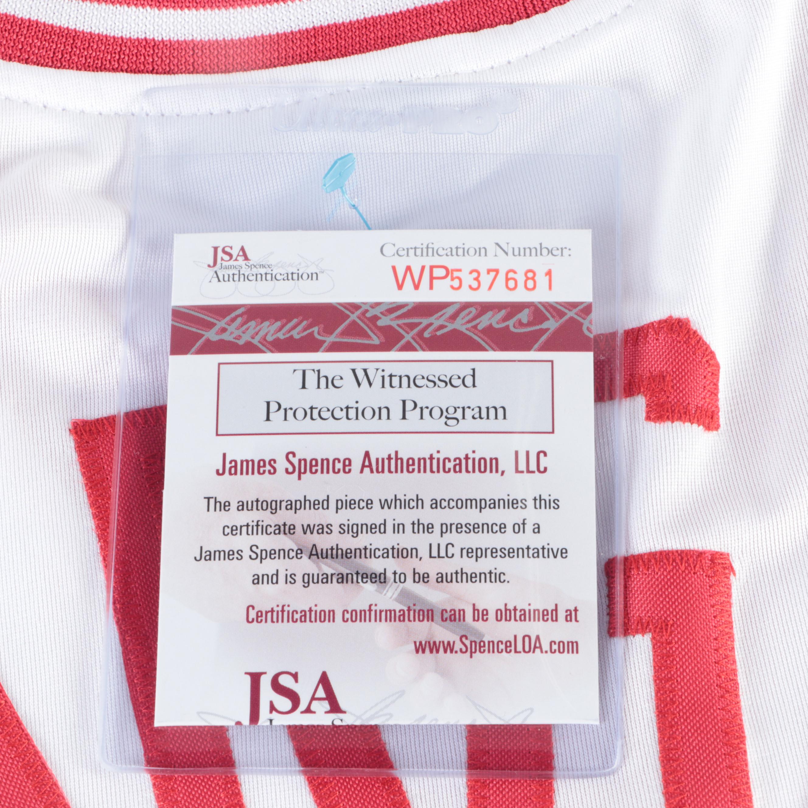 Joe Morgan Signed Cincinnati Reds Statistics Baseball Jersey