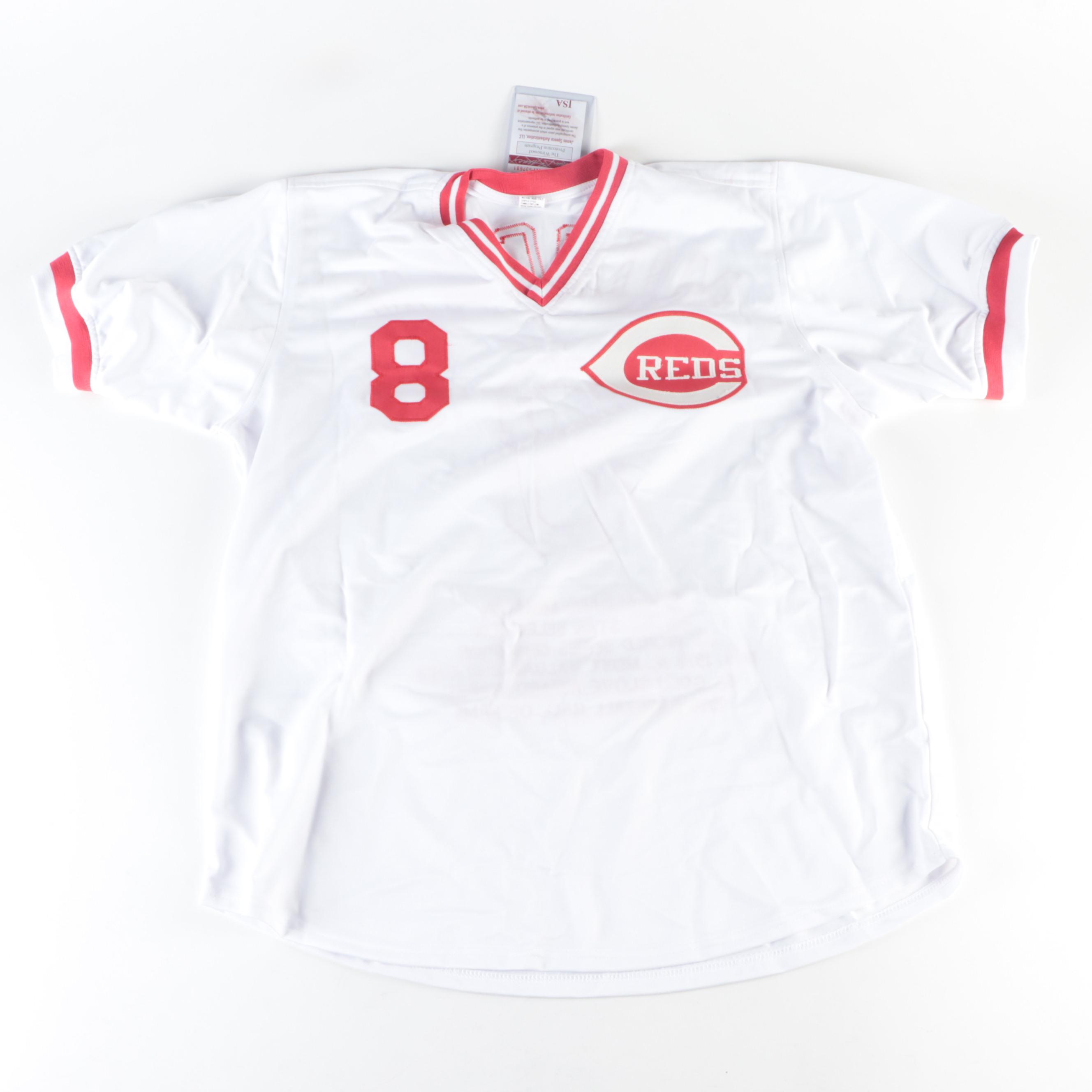 Joe Morgan Signed Cincinnati Reds Statistics Baseball Jersey