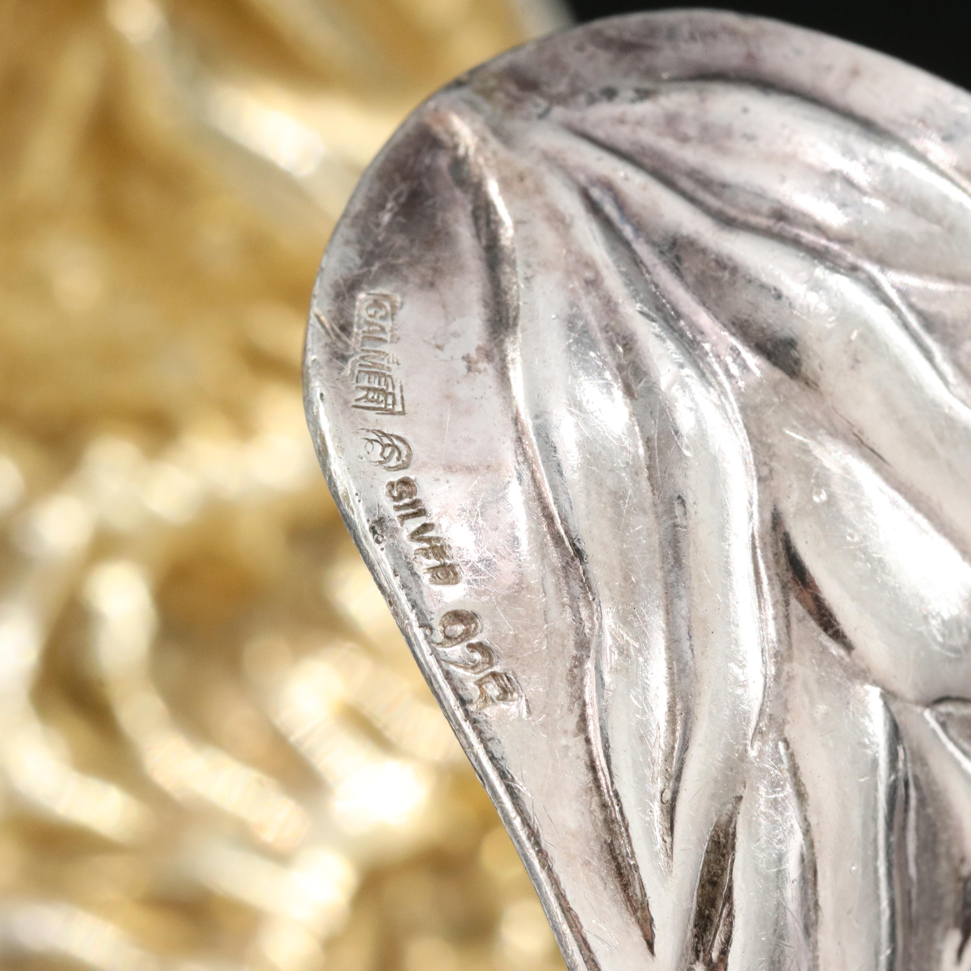 Michael Galmer Sterling Repoussé Chrysanthemum Cuff