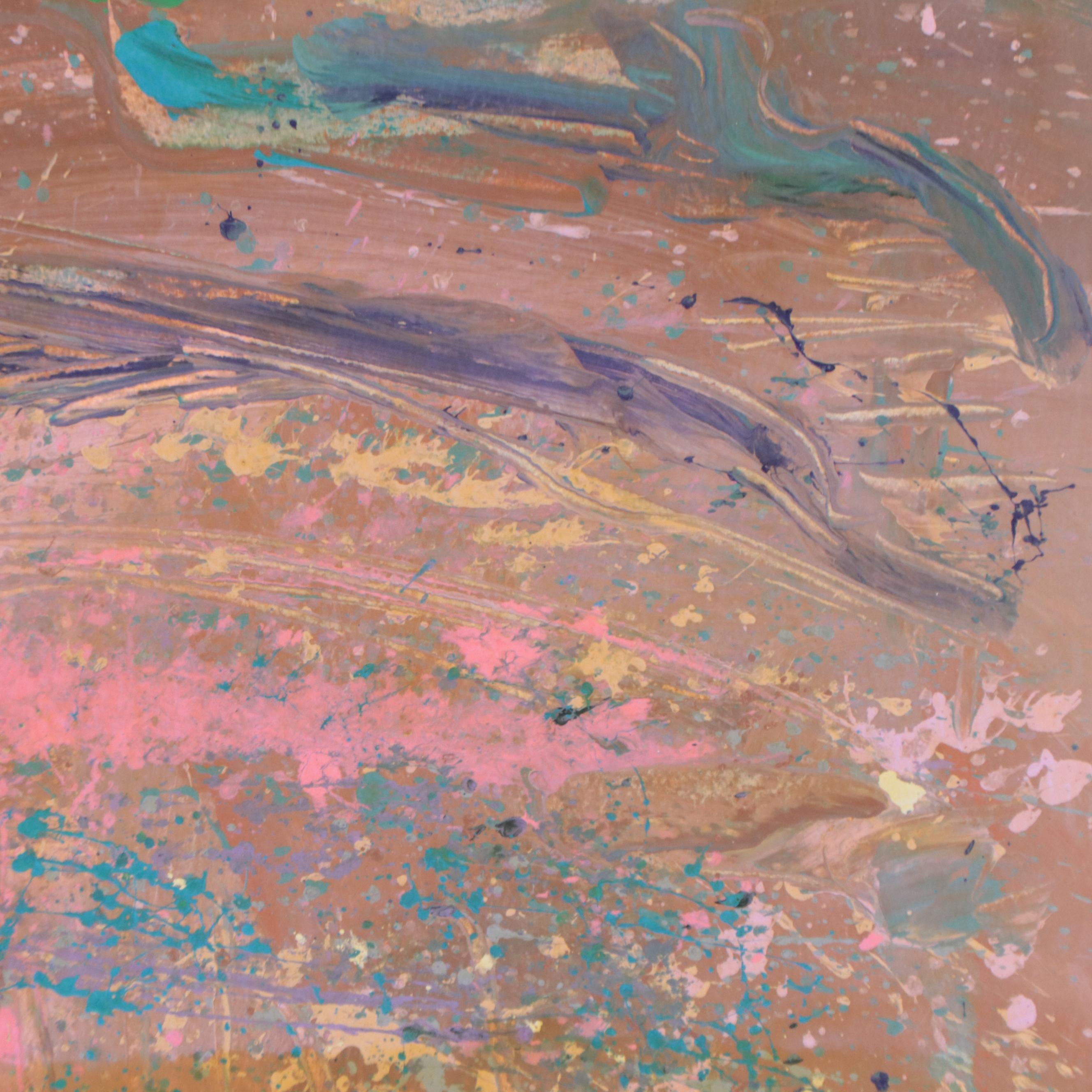 Harry Hilson Abstract Landscape Acrylic Painting, 1990