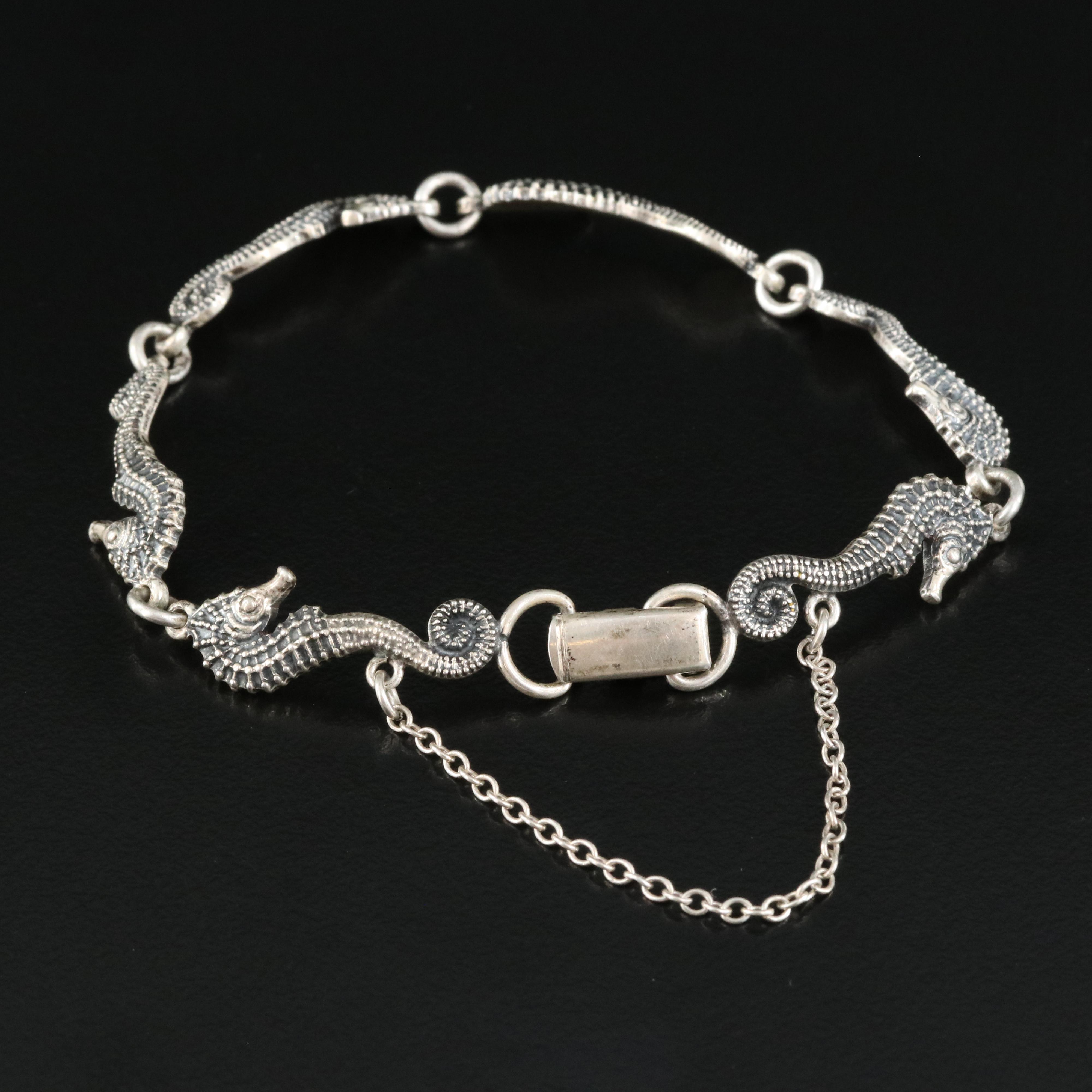 Carl Schon Sterling Seahorse Bracelet