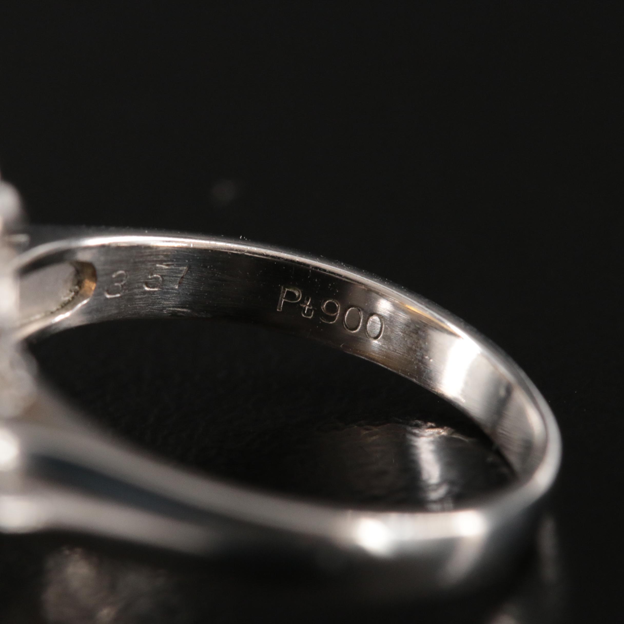 Platinum Opal and Diamond Ring