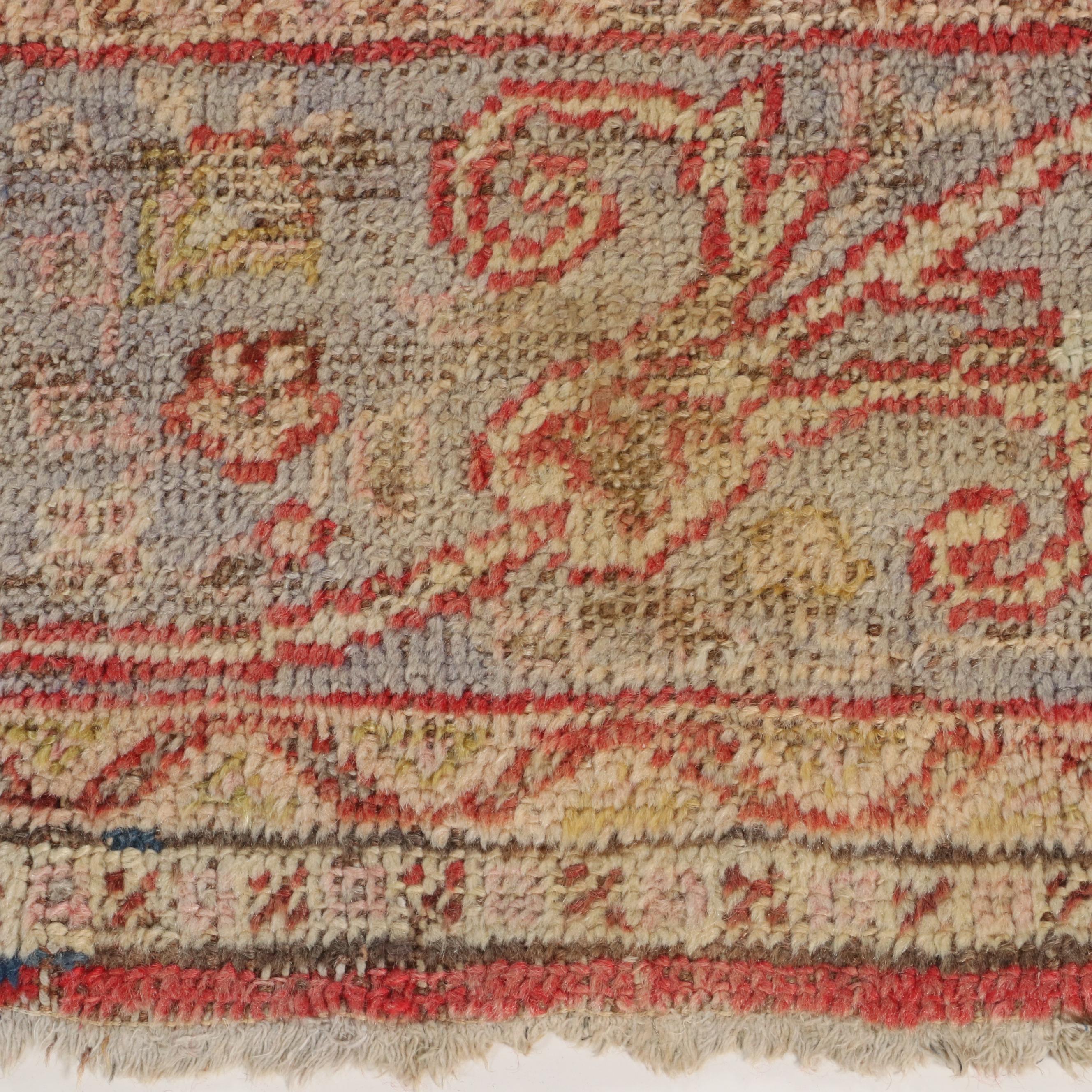 10'8 x 14' Antique Hand-Knotted Turkish Oushak Area Rug, Circa 1910