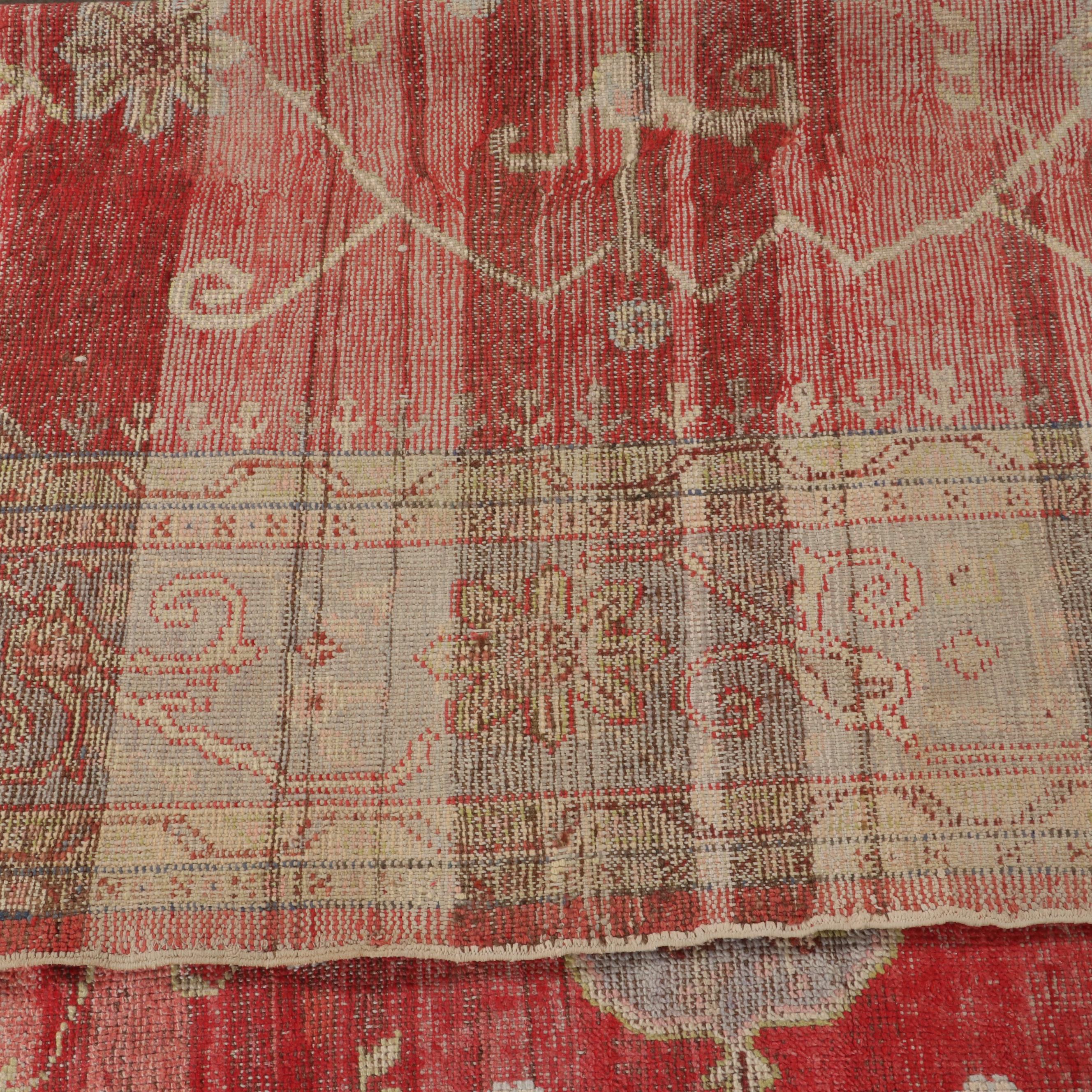 10'8 x 14' Antique Hand-Knotted Turkish Oushak Area Rug, Circa 1910