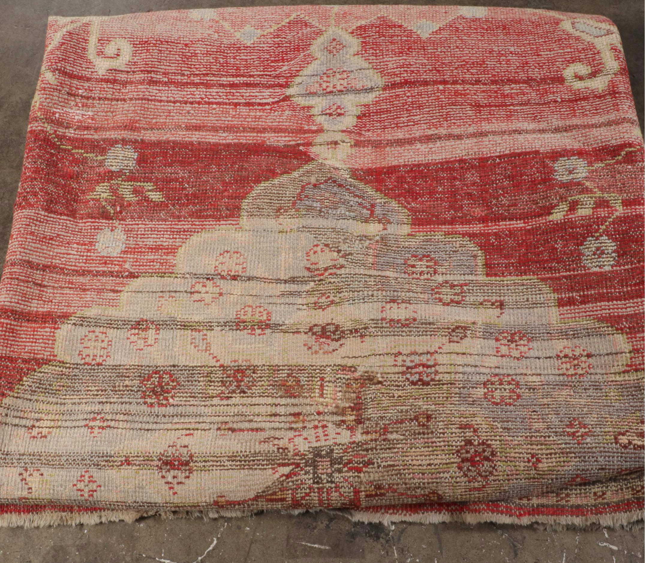 10'8 x 14' Antique Hand-Knotted Turkish Oushak Area Rug, Circa 1910