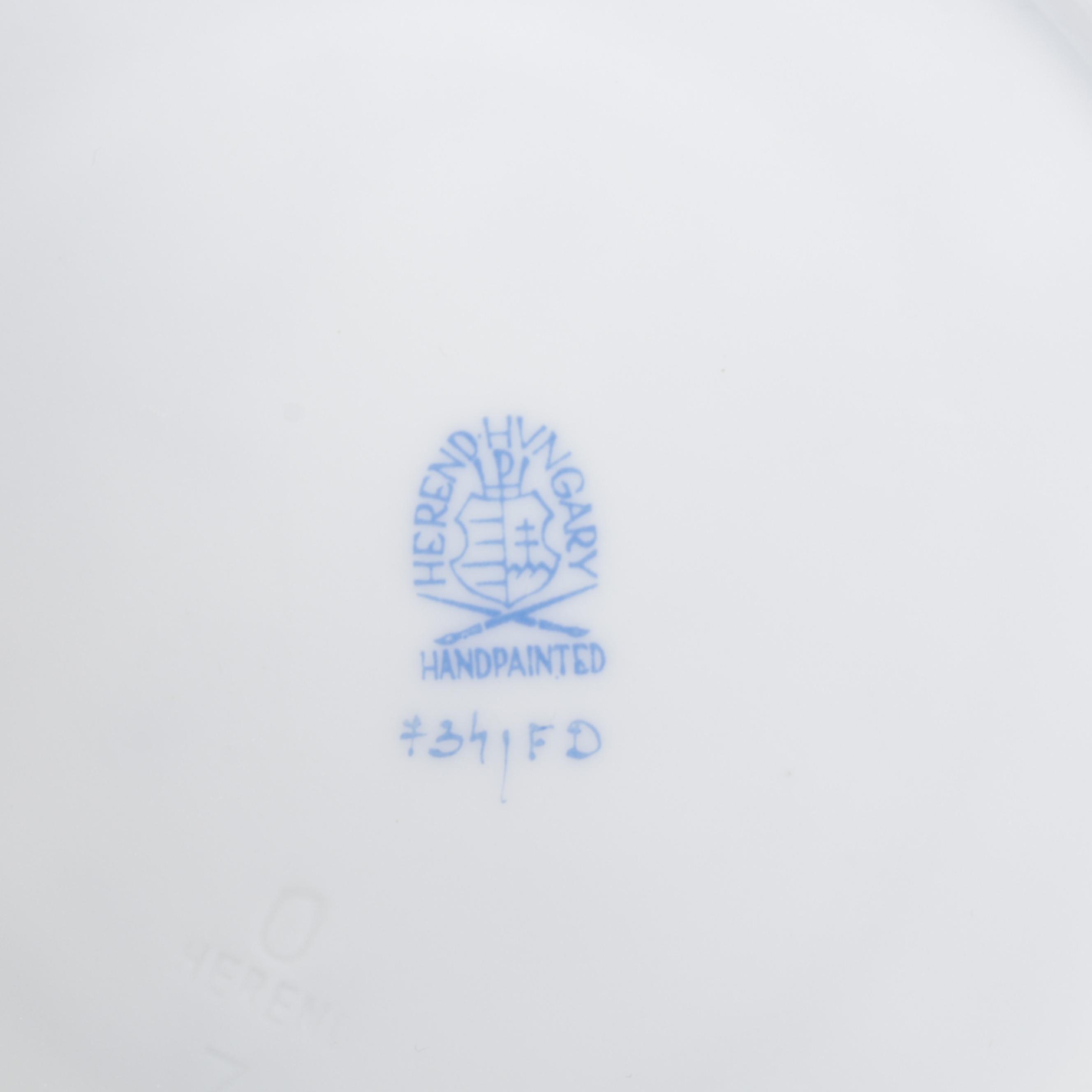 Herend "Indian Basket Multicolor" Porcelain Dessert Service for Six