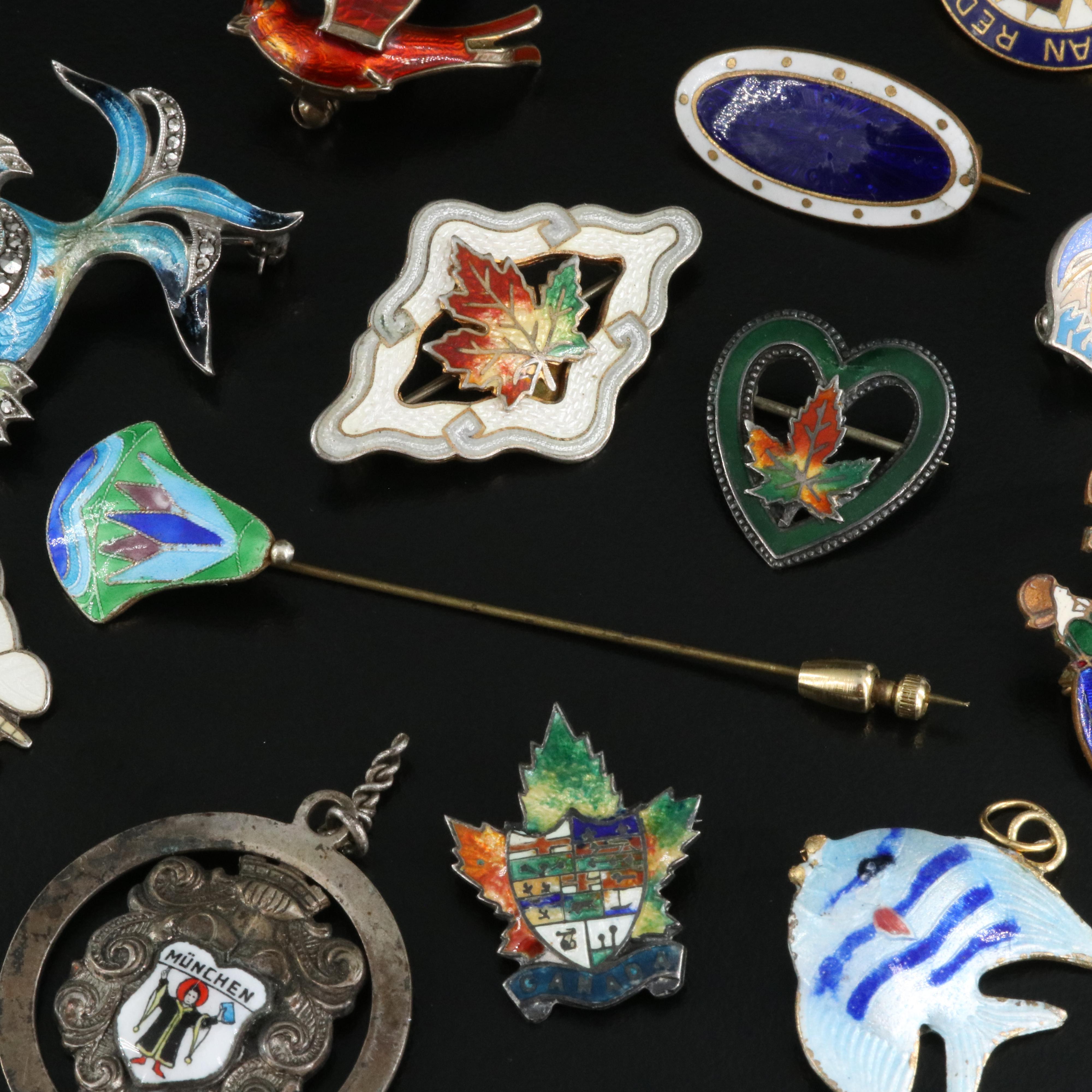 Norwegian and British Grouping Including Bernard Meldahl. Enamel and Cut Steel