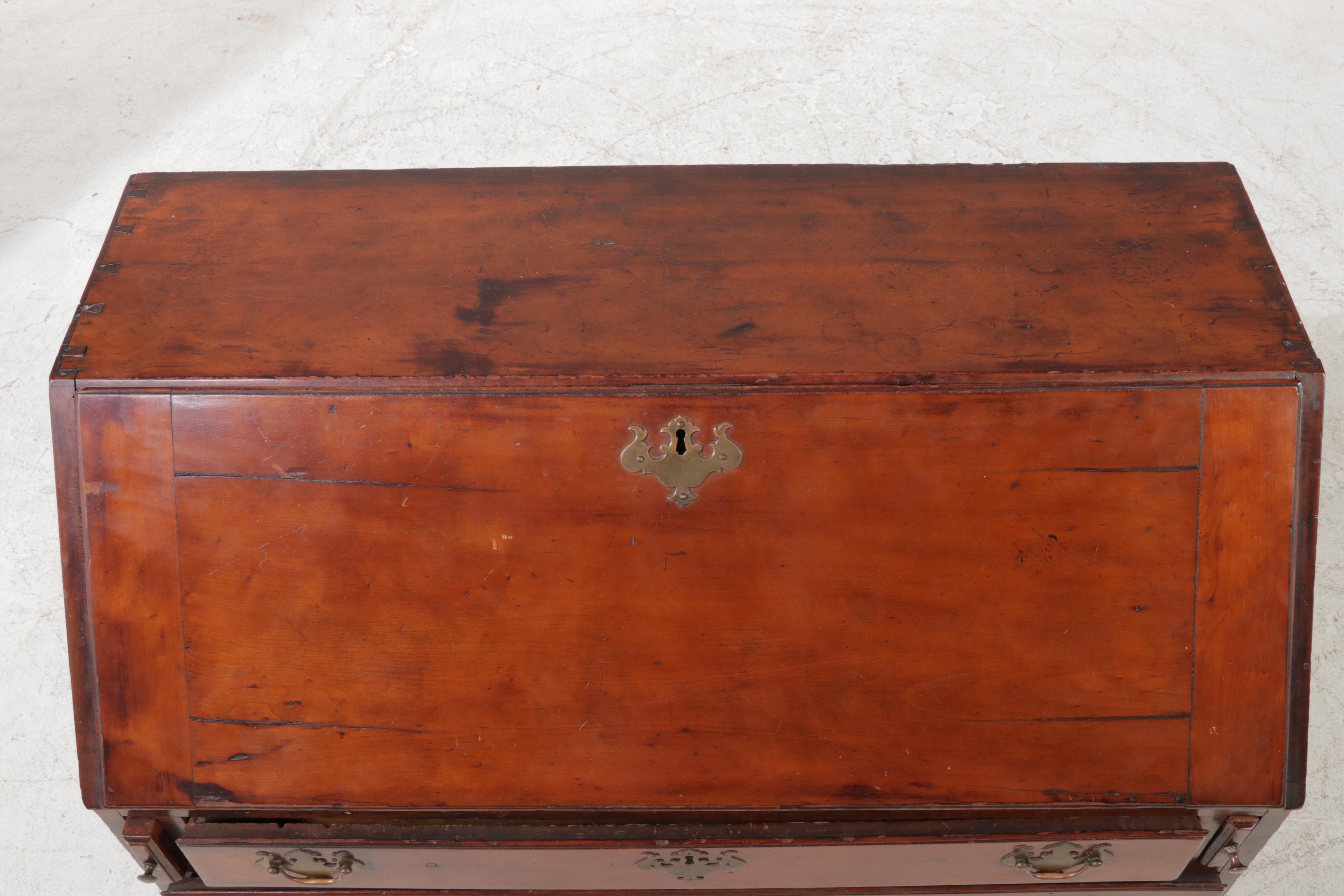 American Chippendale Cherrywood Slant-Front Desk, Late 18th Century