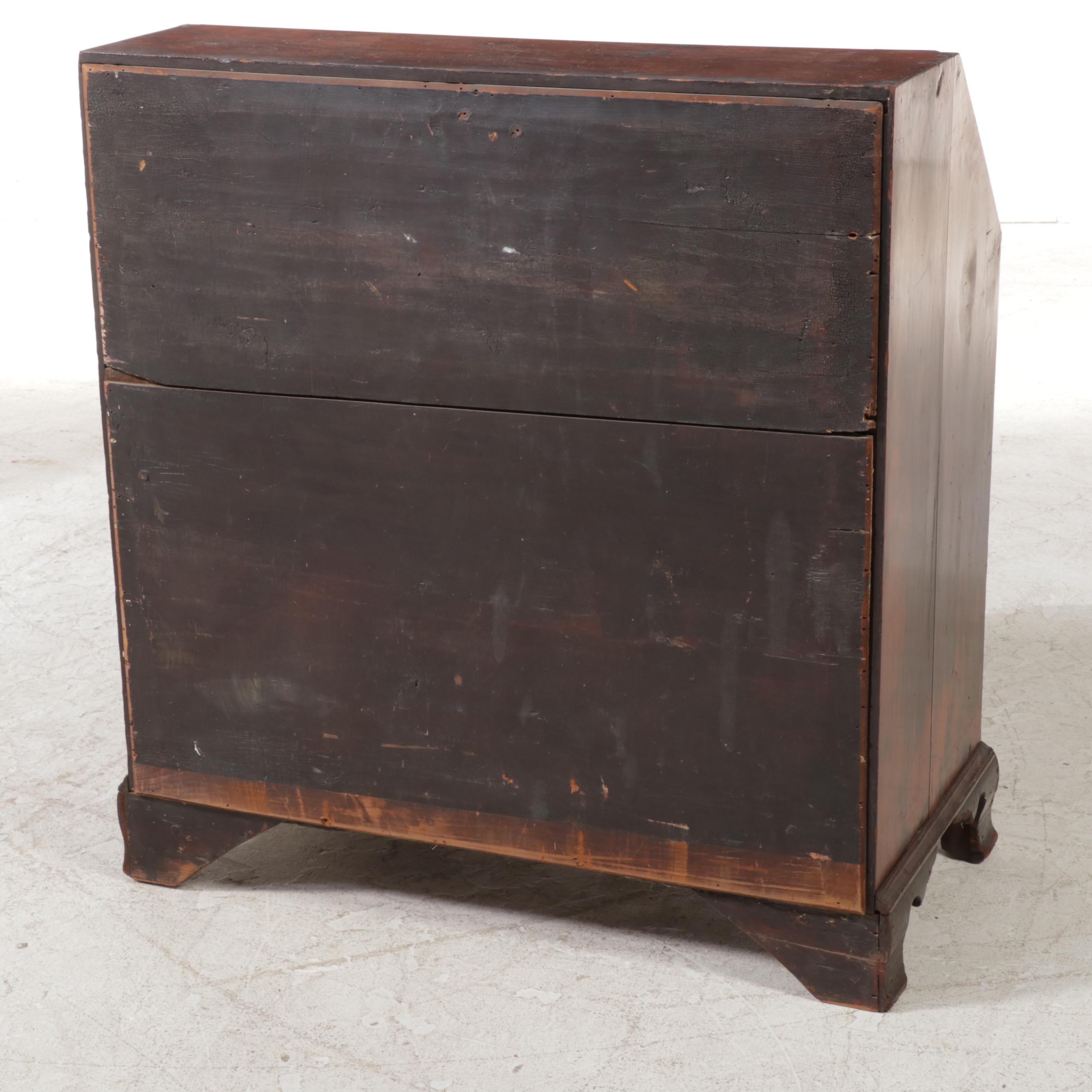 American Chippendale Cherrywood Slant-Front Desk, Late 18th Century
