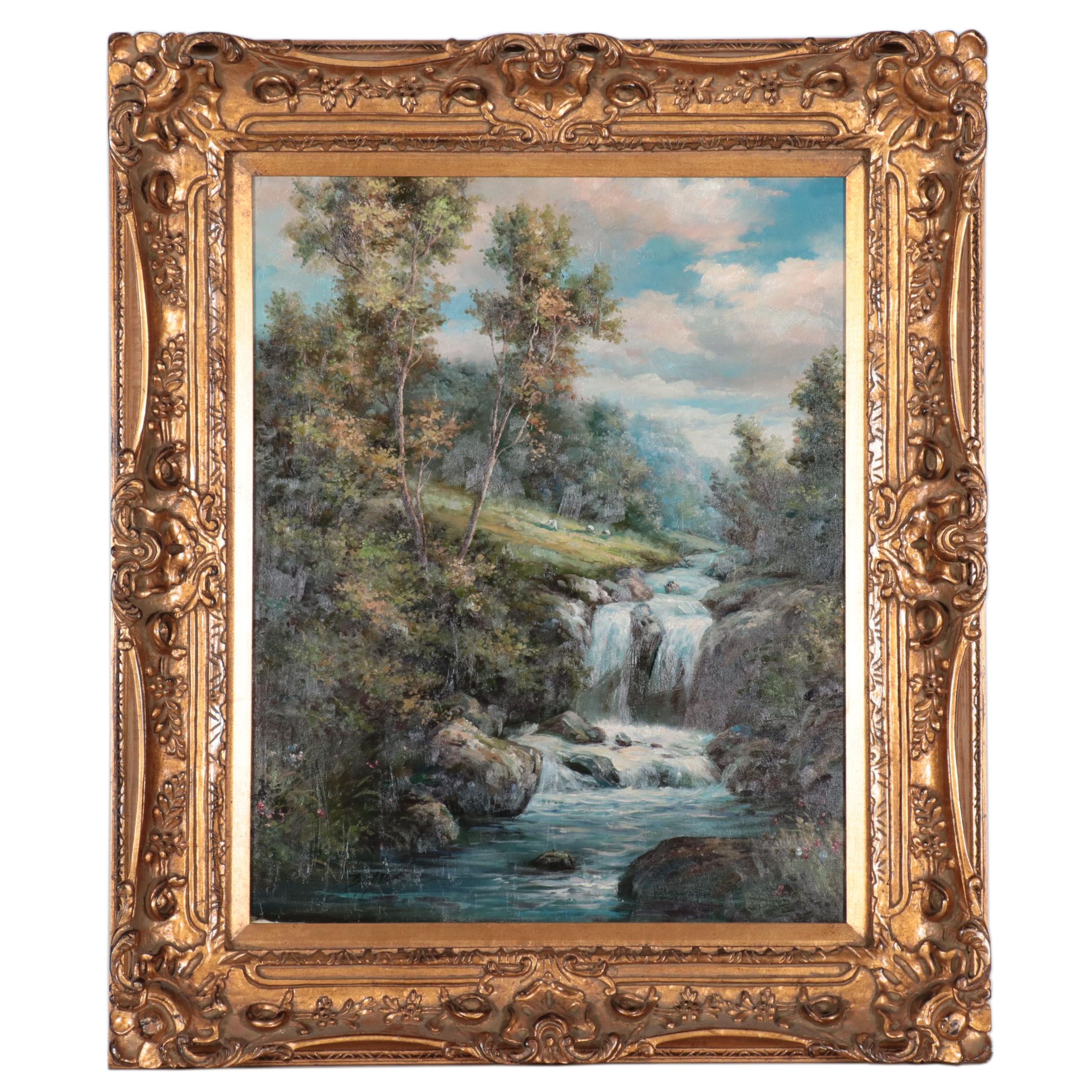 Baxter Waterfall Landscape Oil Painting