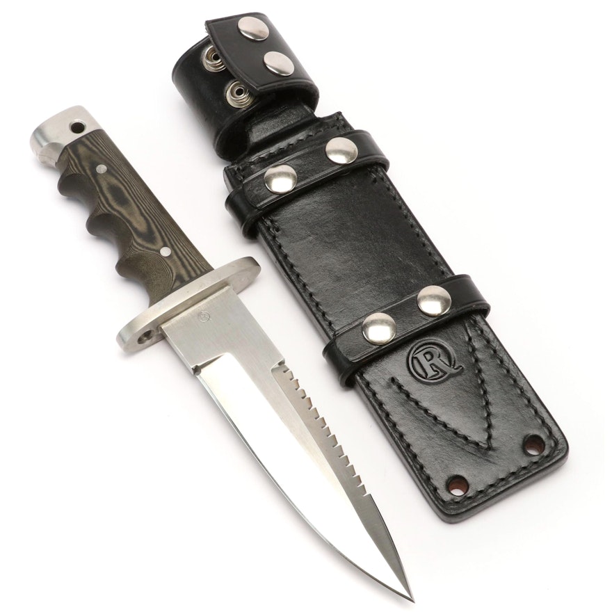 Custom Fixed Blade Knife with Leather Sheath