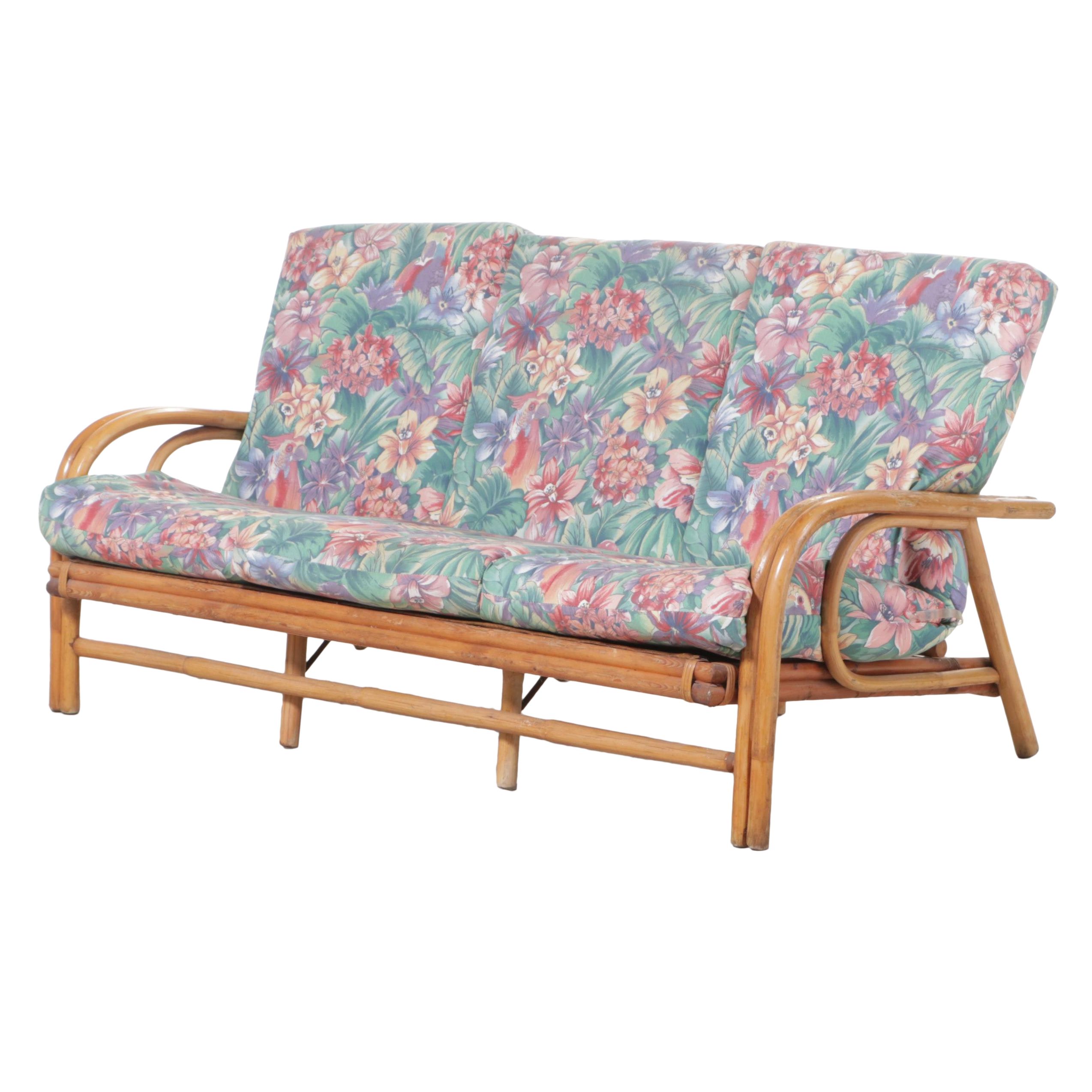 Rattan Patio Sofa, Mid to Late 20th Century