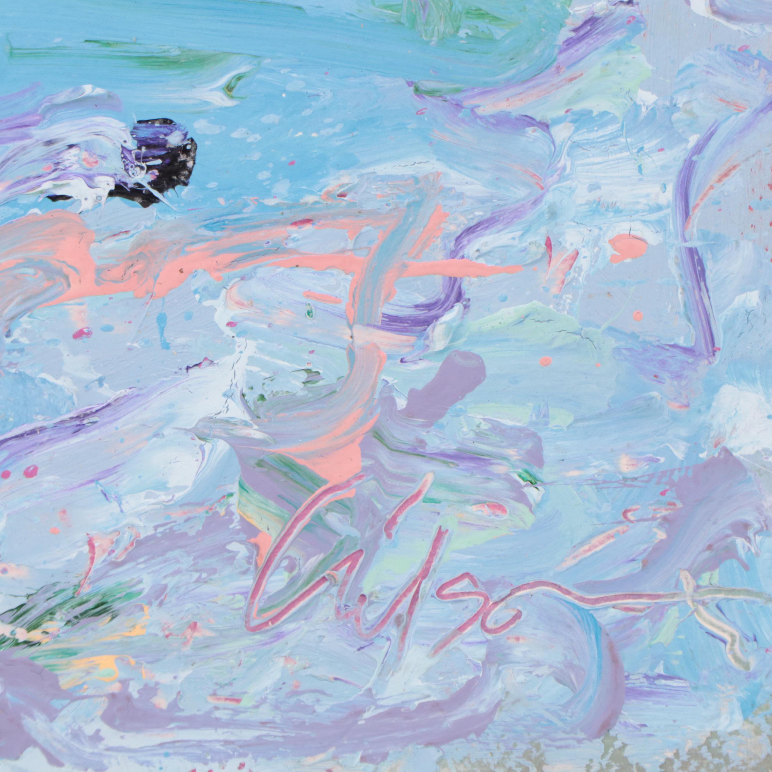 Harry Hilson Abstract Landscape Acrylic Painting, Circa 1980