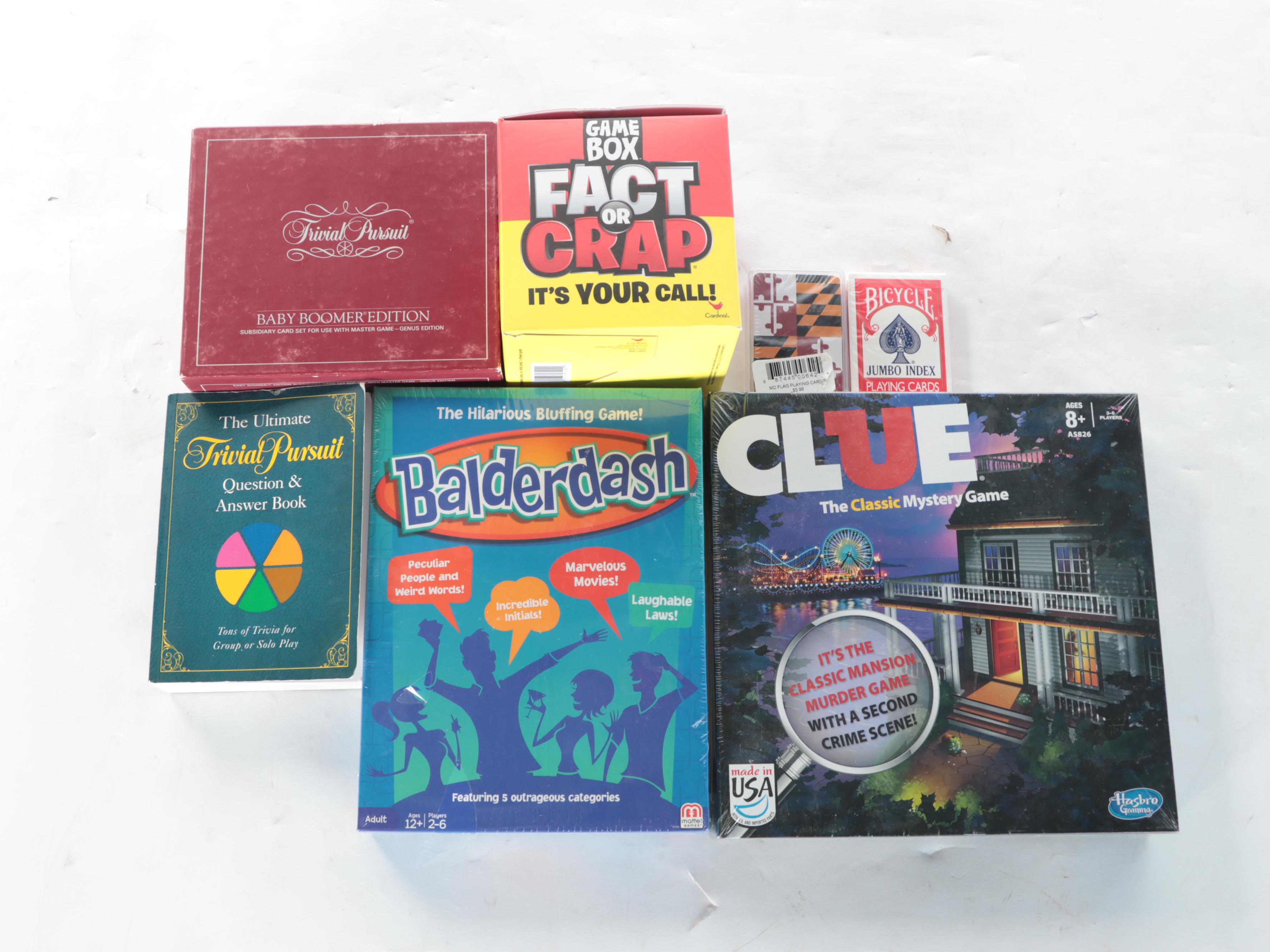 Trivial Pursuit, Balderdash, Fact or Crap, Ridley's Games Room and More Games