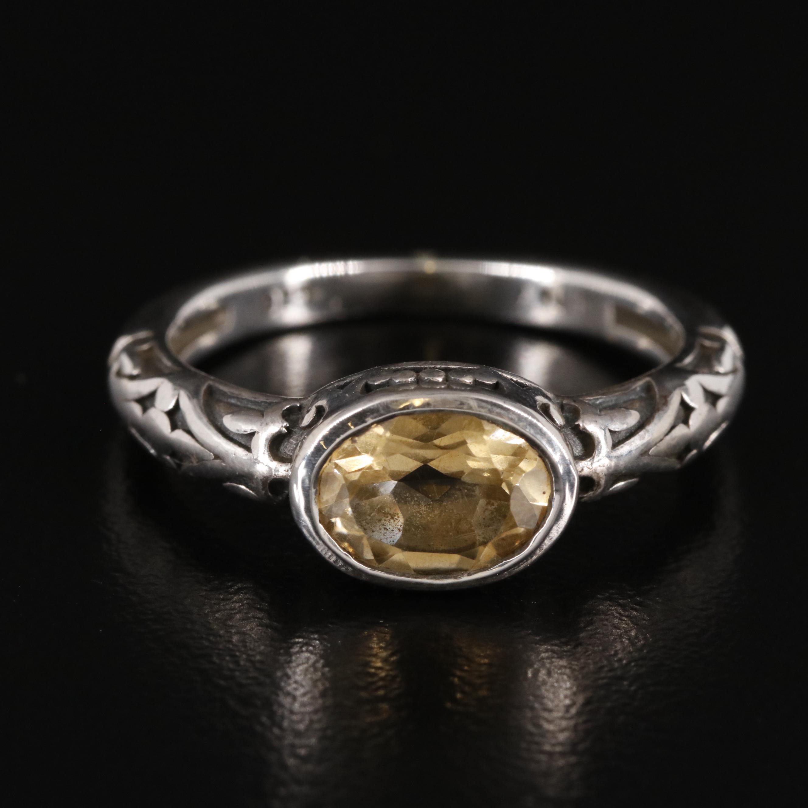 Sterling Citrine Ring