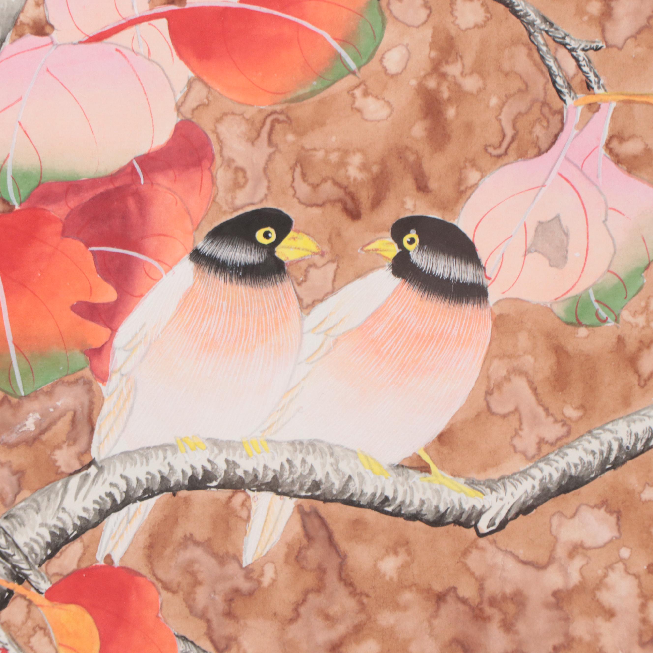 Karl J. Feng Watercolor Paintings of Birds and Flowers