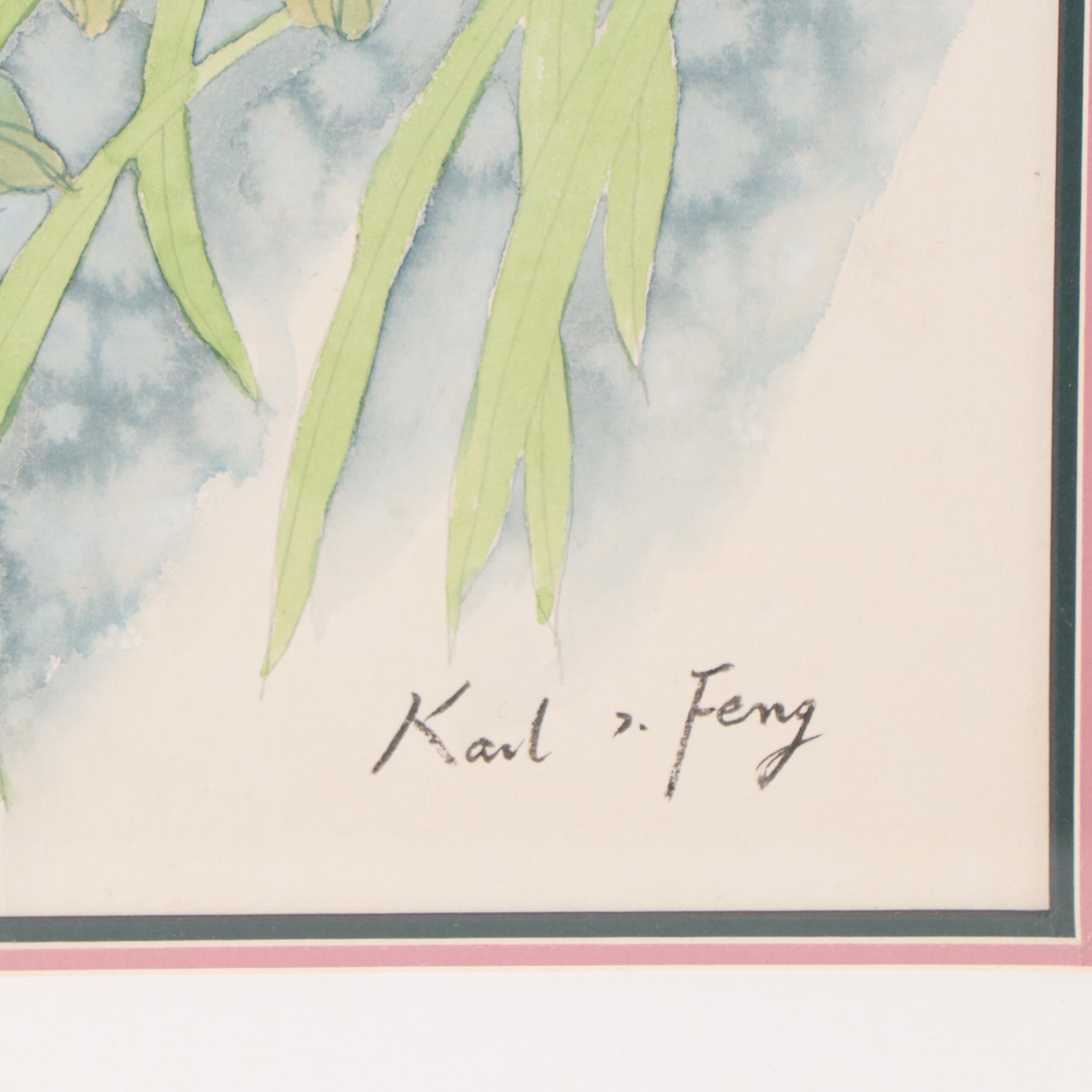Karl J. Feng Watercolor Paintings of Birds and Flowers