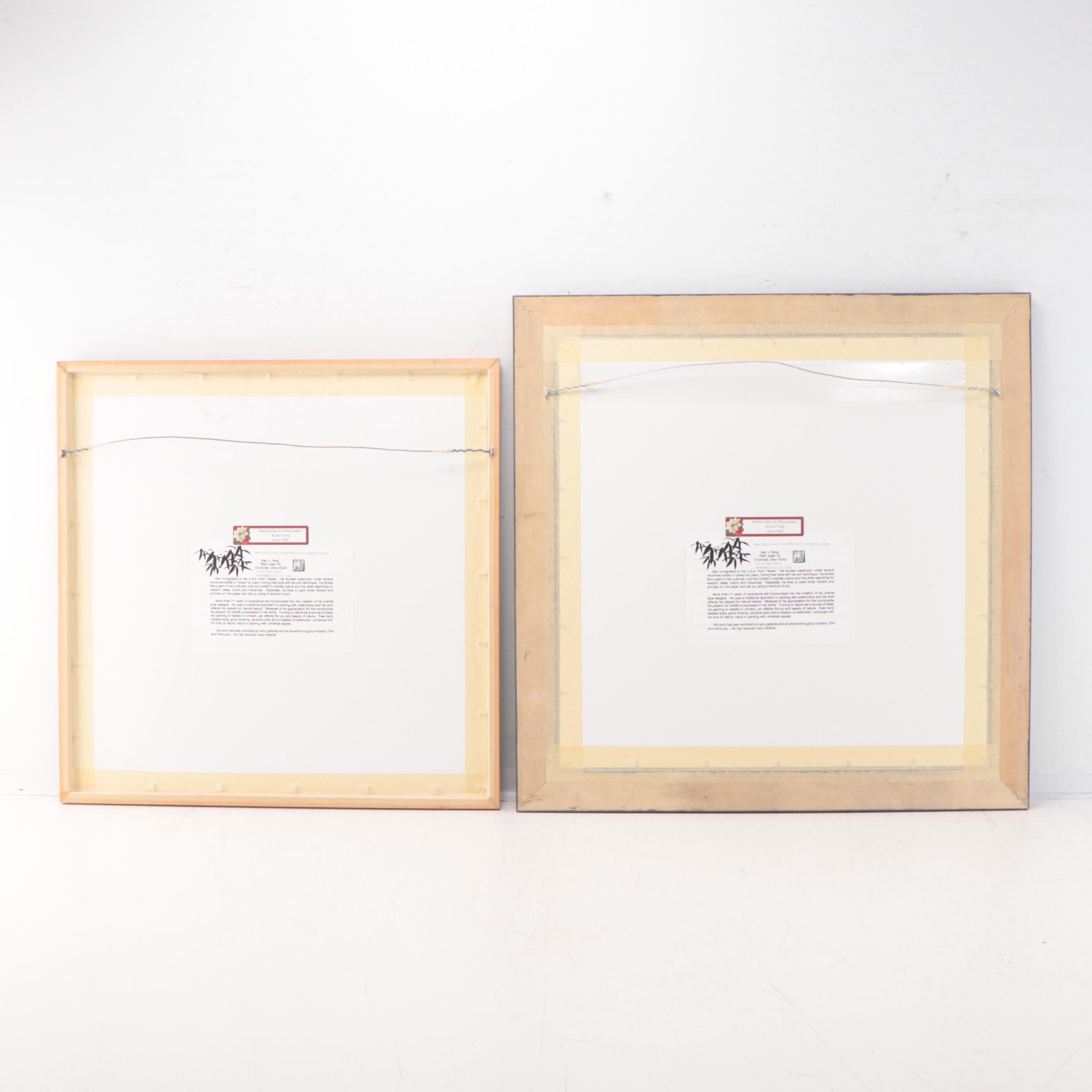 Karl J. Feng Watercolor Paintings of Birds and Flowers