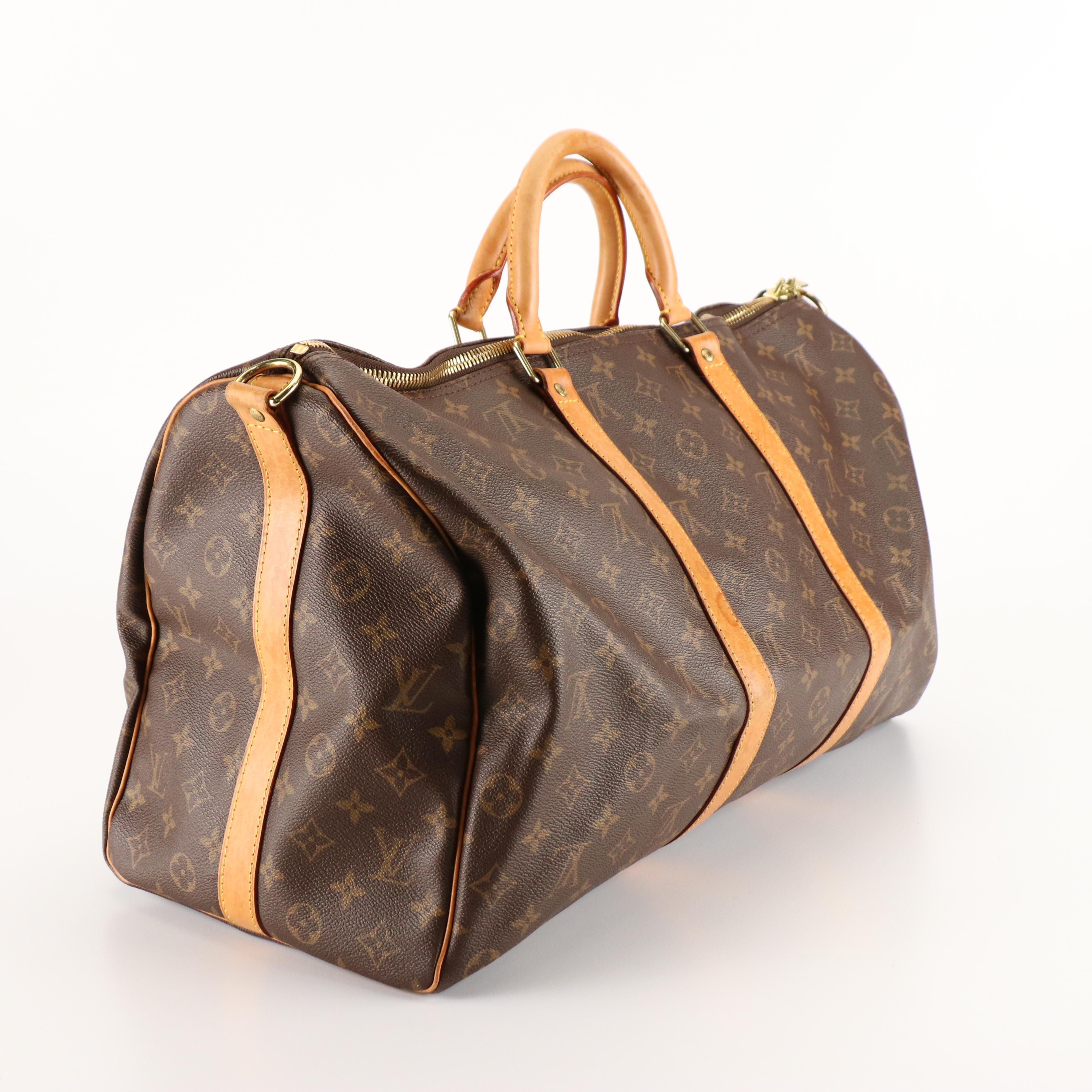 Louis Vuitton Keepall 50 Bandoulière in Monogram Canvas and Vachetta Leather