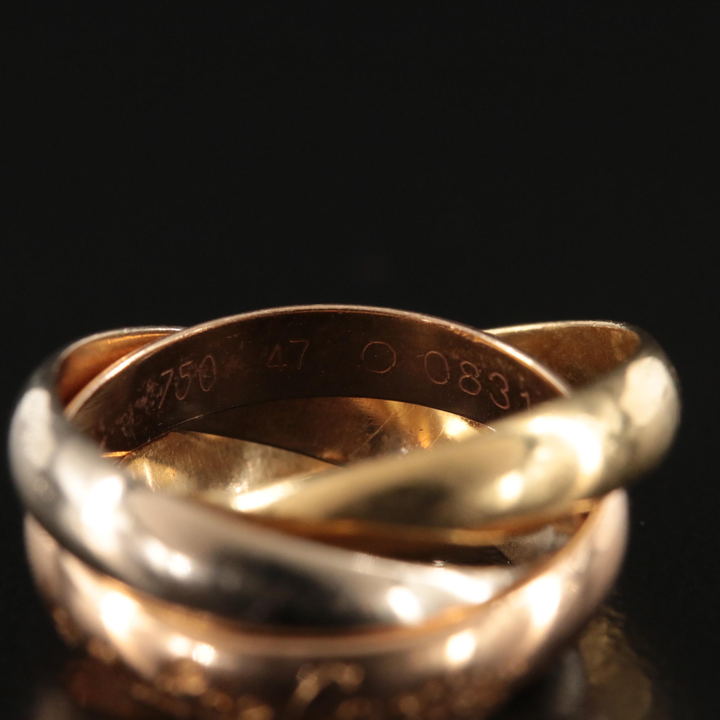 Les Must de Cartier 18K Tri-Color Trinity Rolling Ring