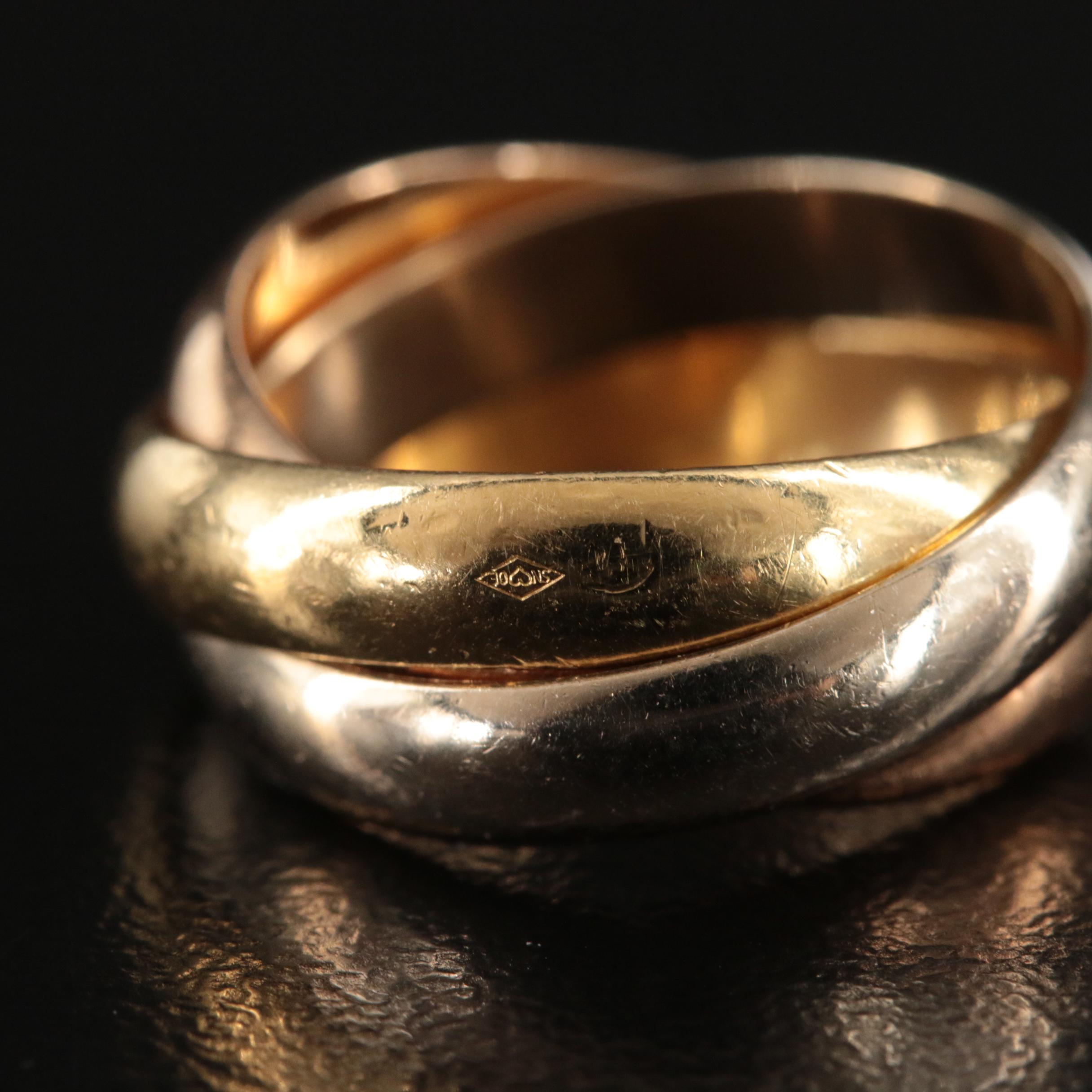 Les Must de Cartier 18K Tri-Color Trinity Rolling Ring