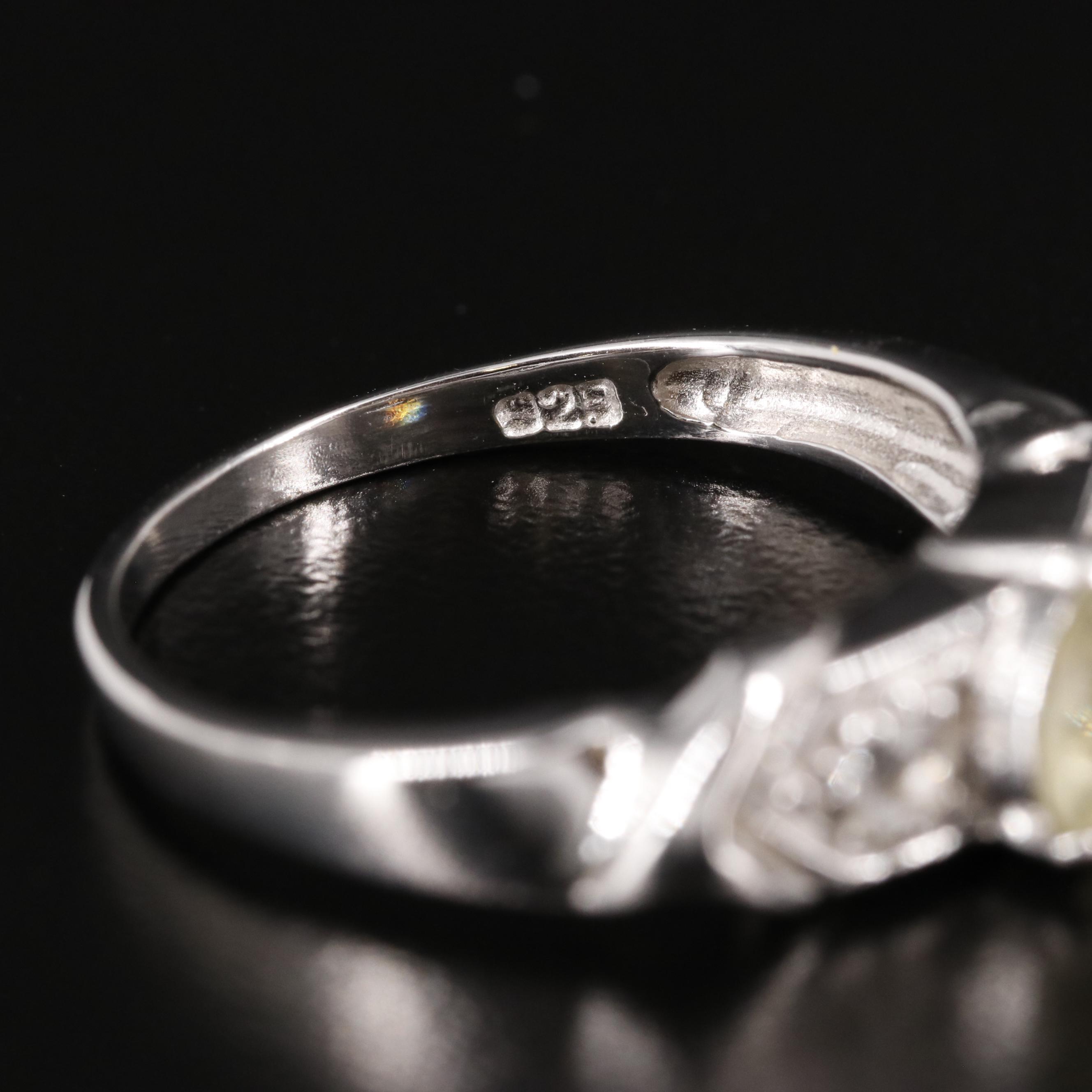 Sterling Citrine and White Zircon Ring