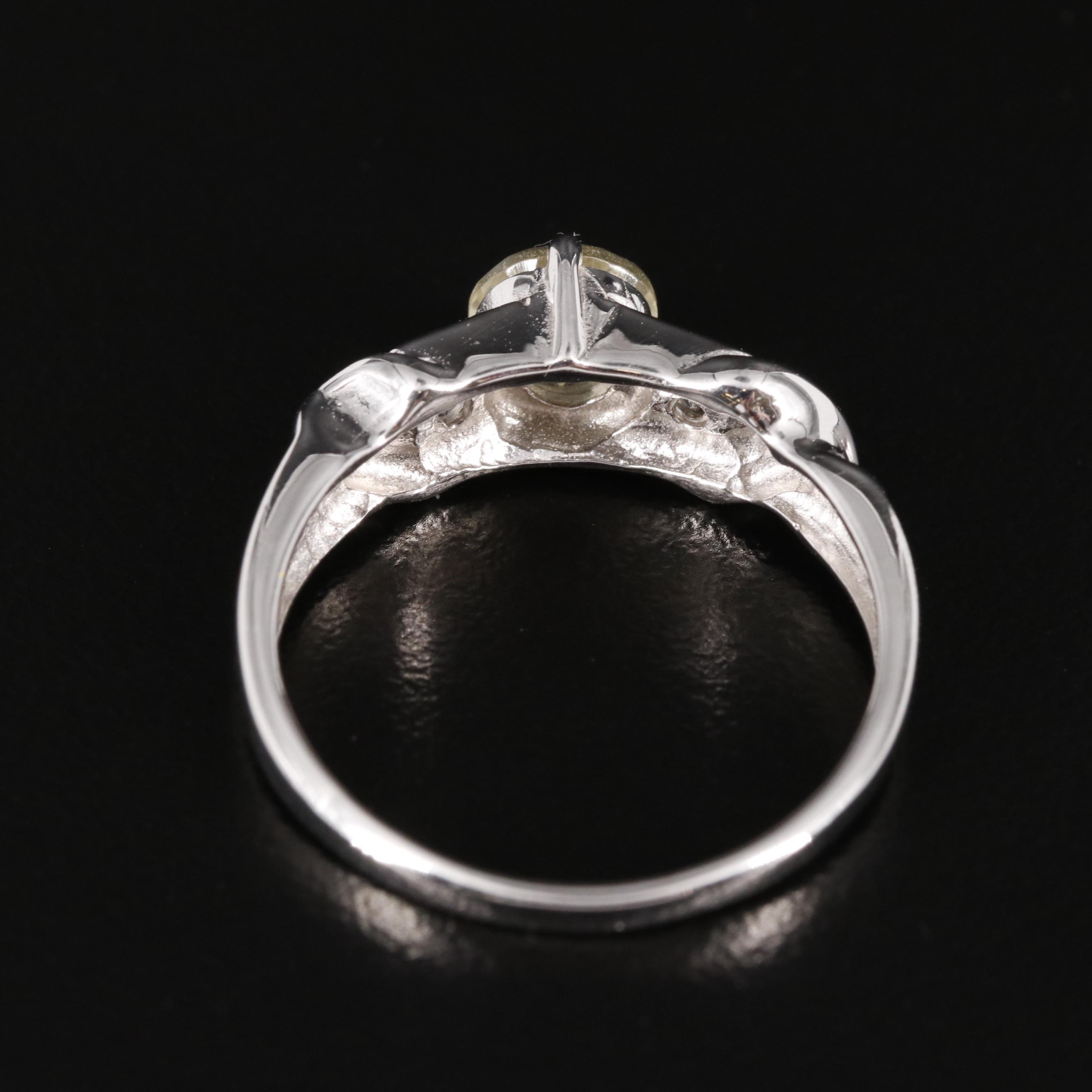 Sterling Citrine and White Zircon Ring