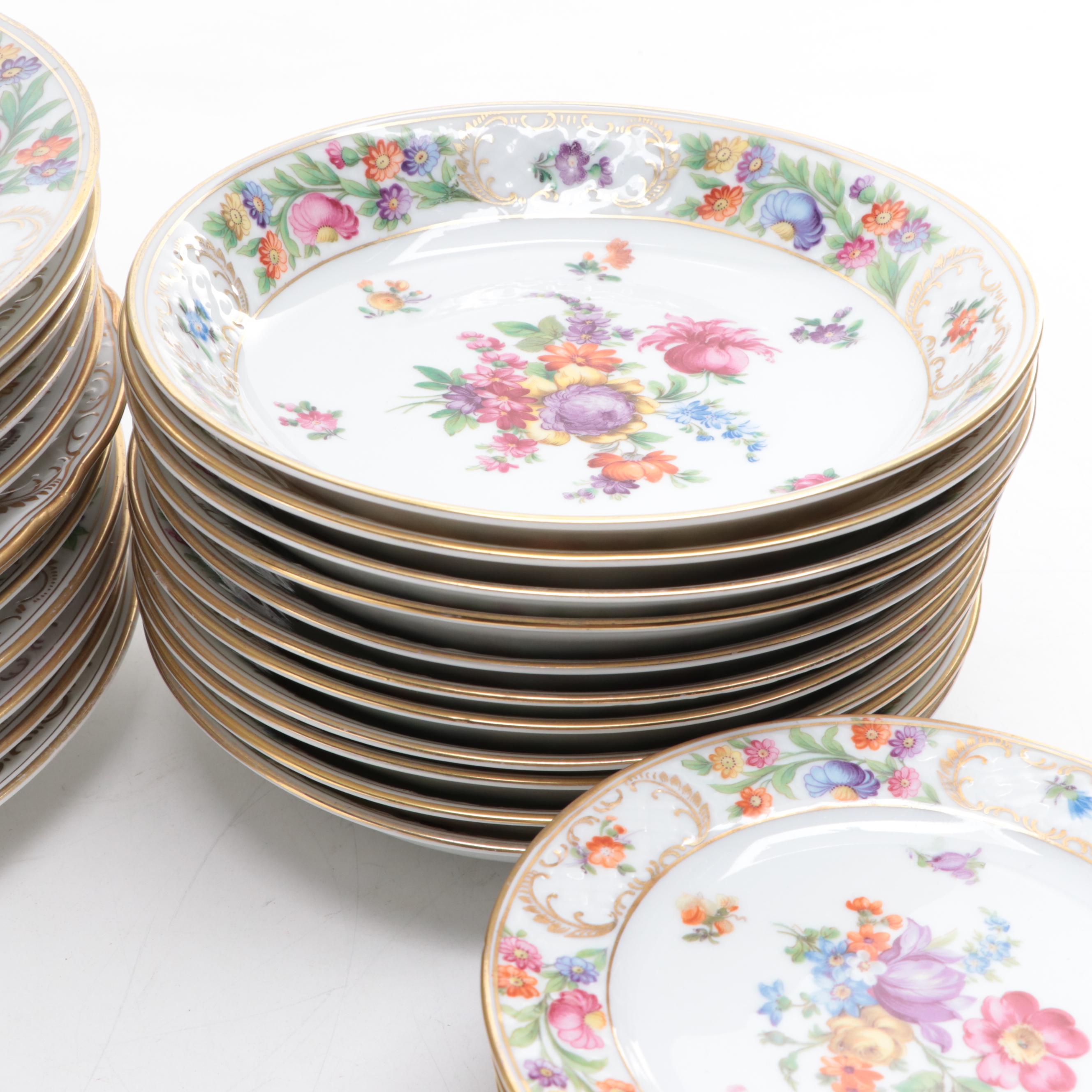 Schumann German Porcelain "Dresdner Art" Plates and Tableware