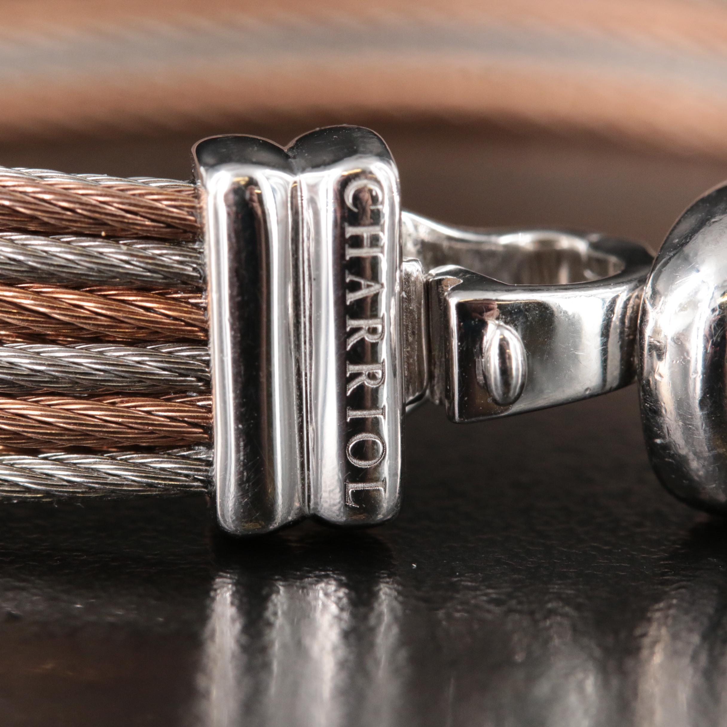 Charriol 0.03 CTW Diamond Multi-Row Stainless Steel Bracelet