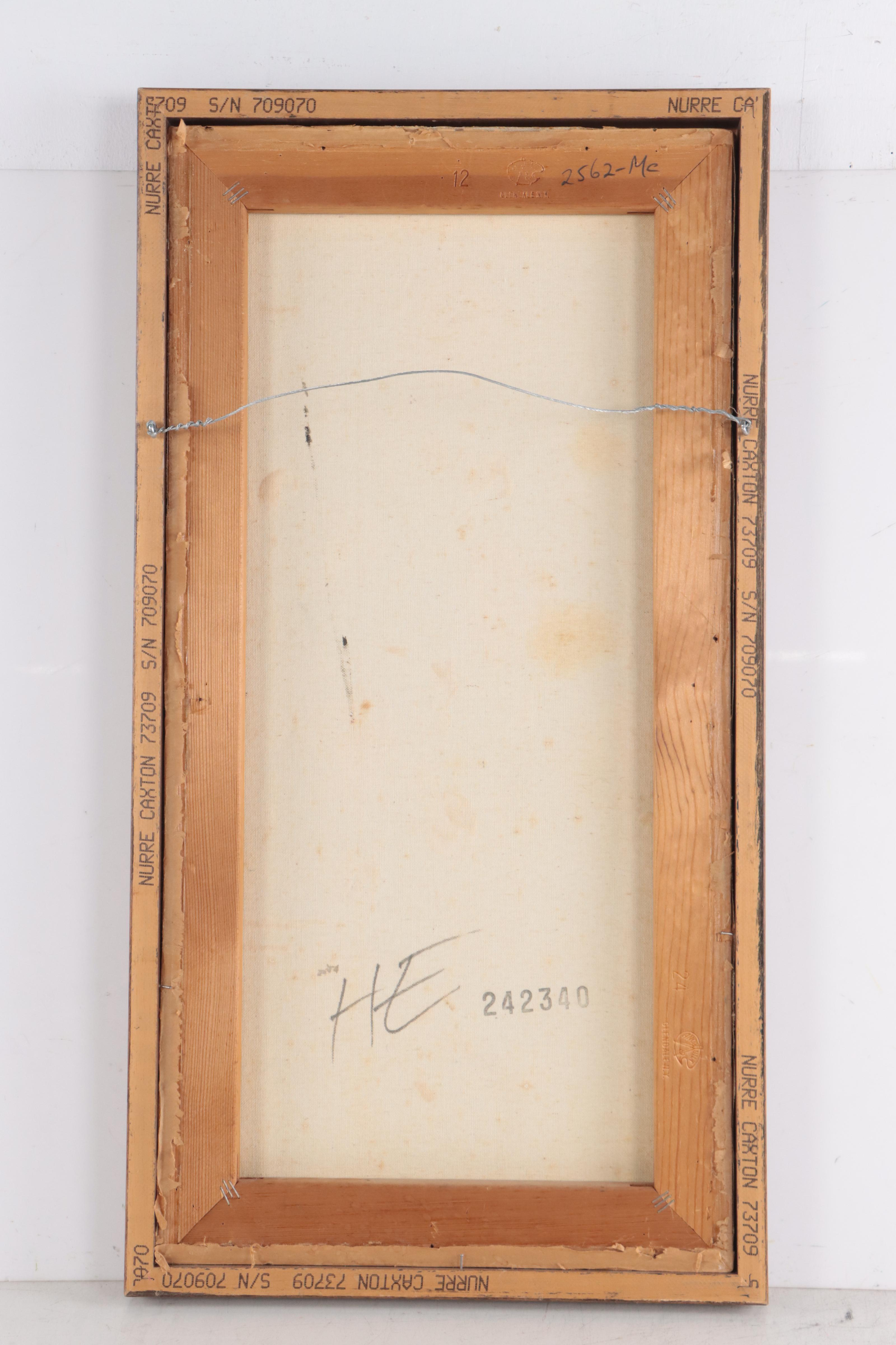 A. Silver Floral Still Life Acrylic Painting, Late 20th Century