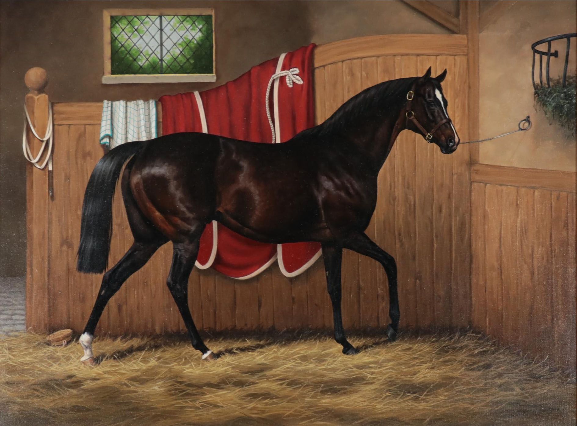 Julie A. Wear Equestrian Portrait Oil Painting, 2001