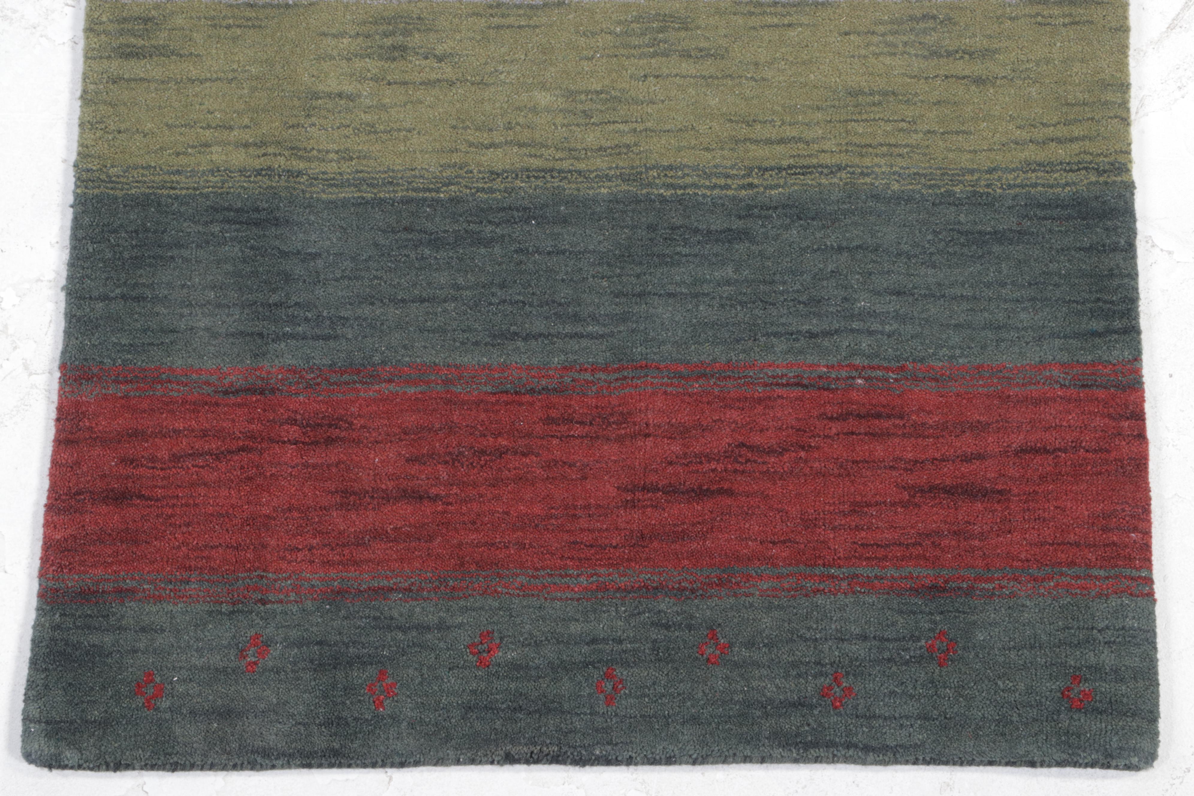 3' x 5' Hand-Knotted Indo-Persian Gabbeh Area Rug