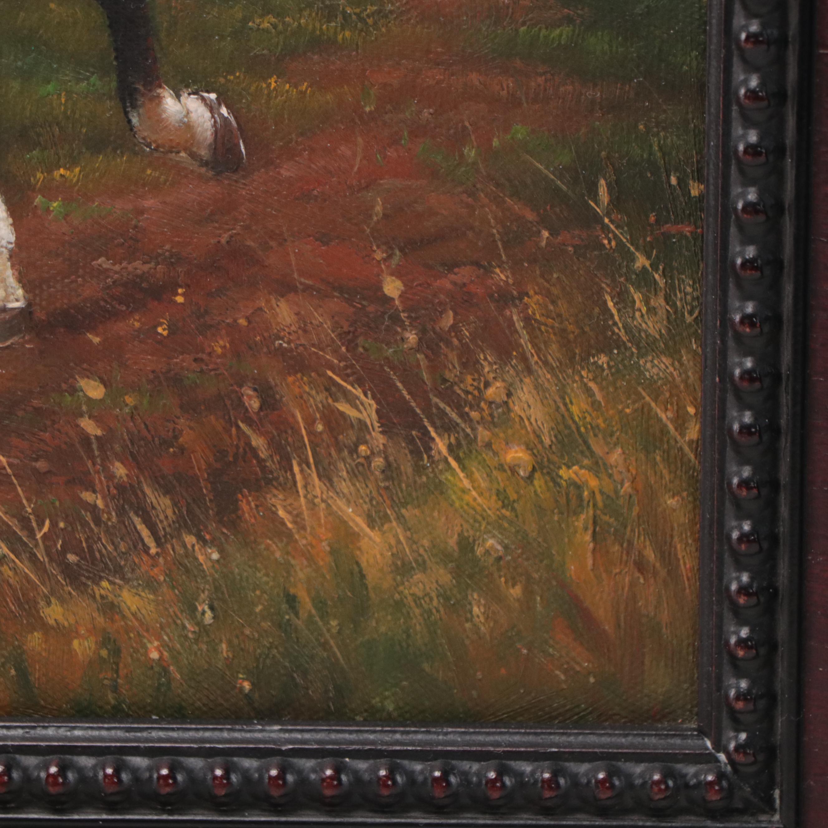 Oil Painting of a Fox Hunting Scene