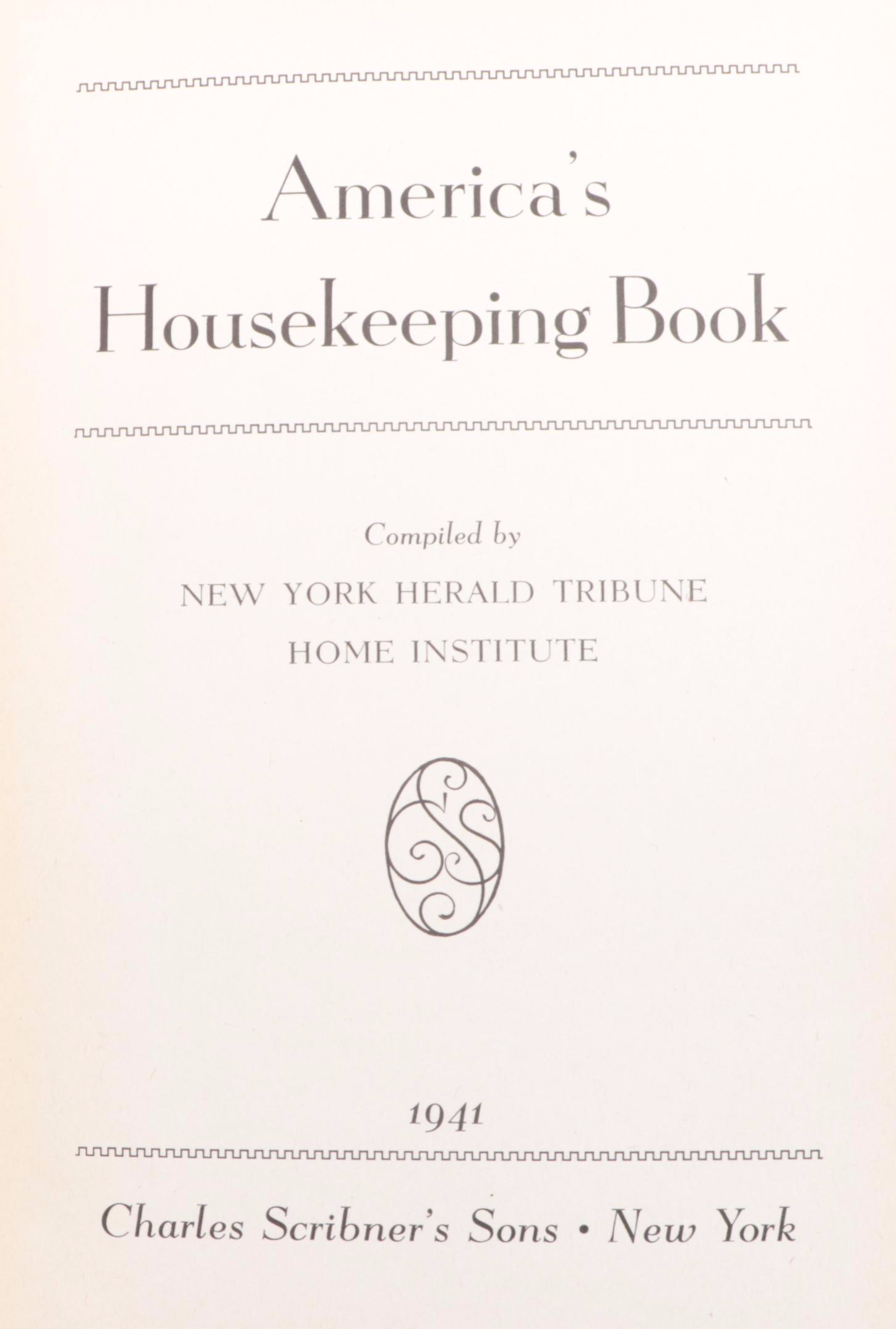 "America's Housekeeping Book" with Introduction by William Brown Meloney, 1941