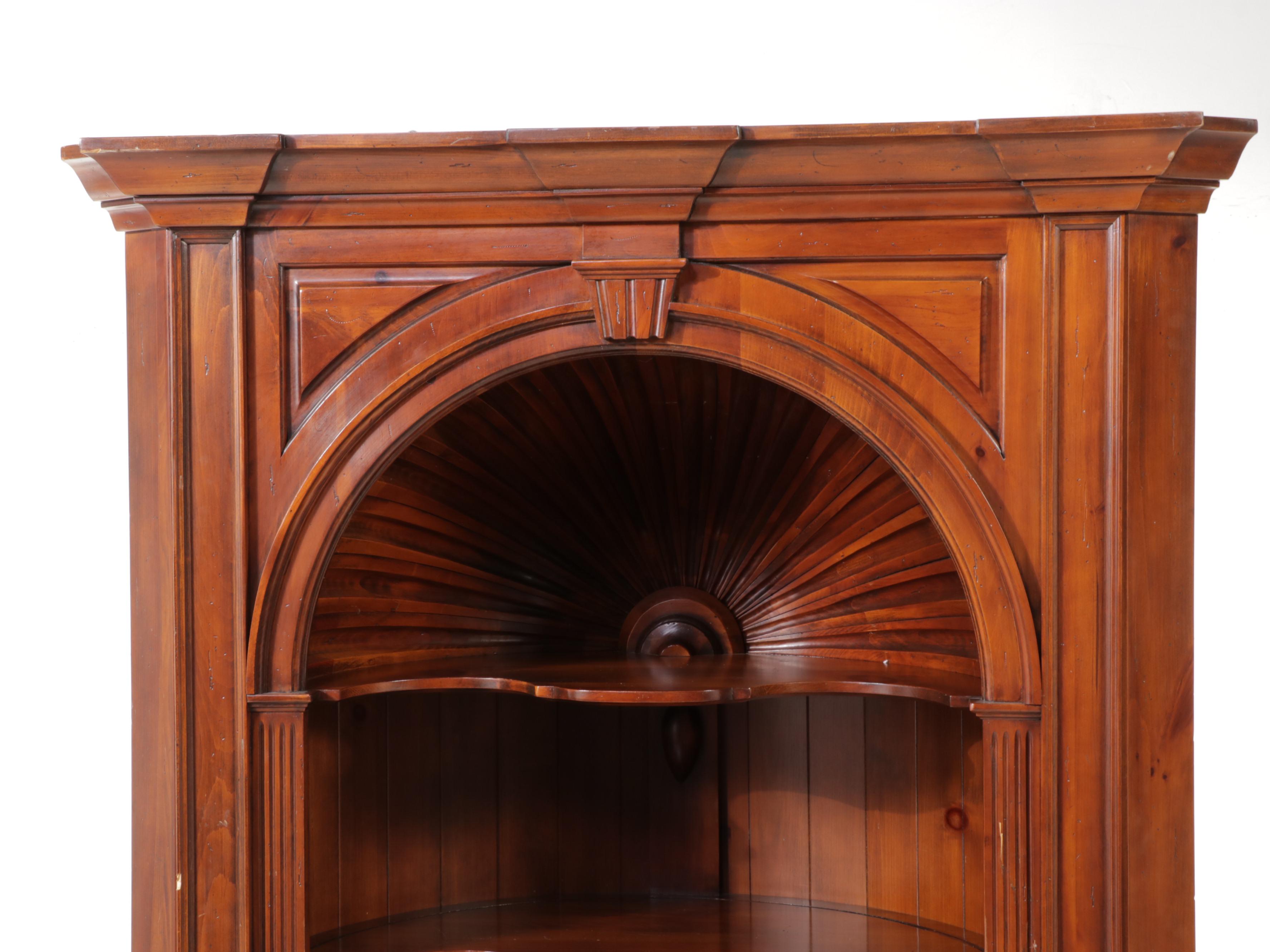 Federal Style Pine Corner Cupboard, Mid to Late 20th Century