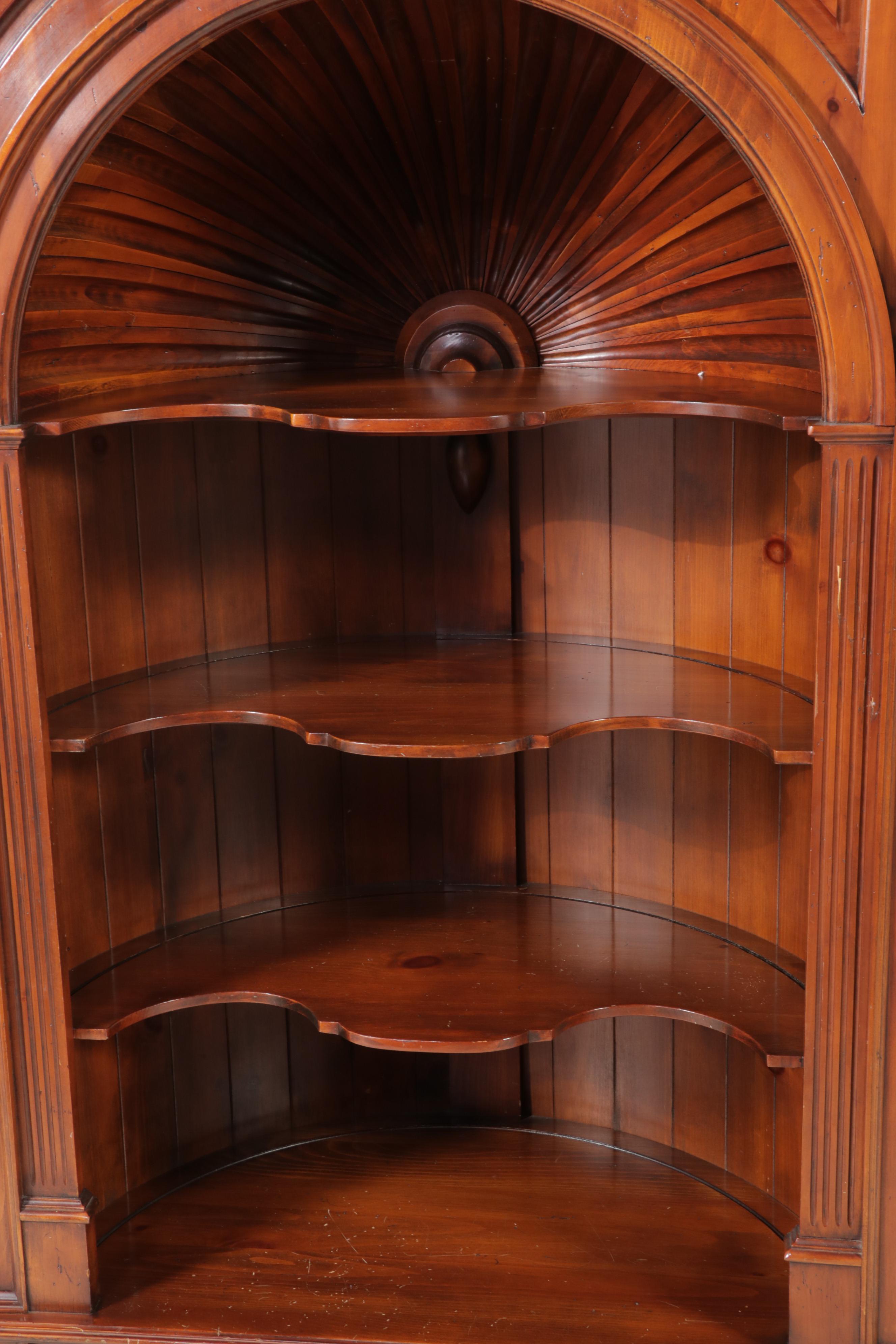 Federal Style Pine Corner Cupboard, Mid to Late 20th Century