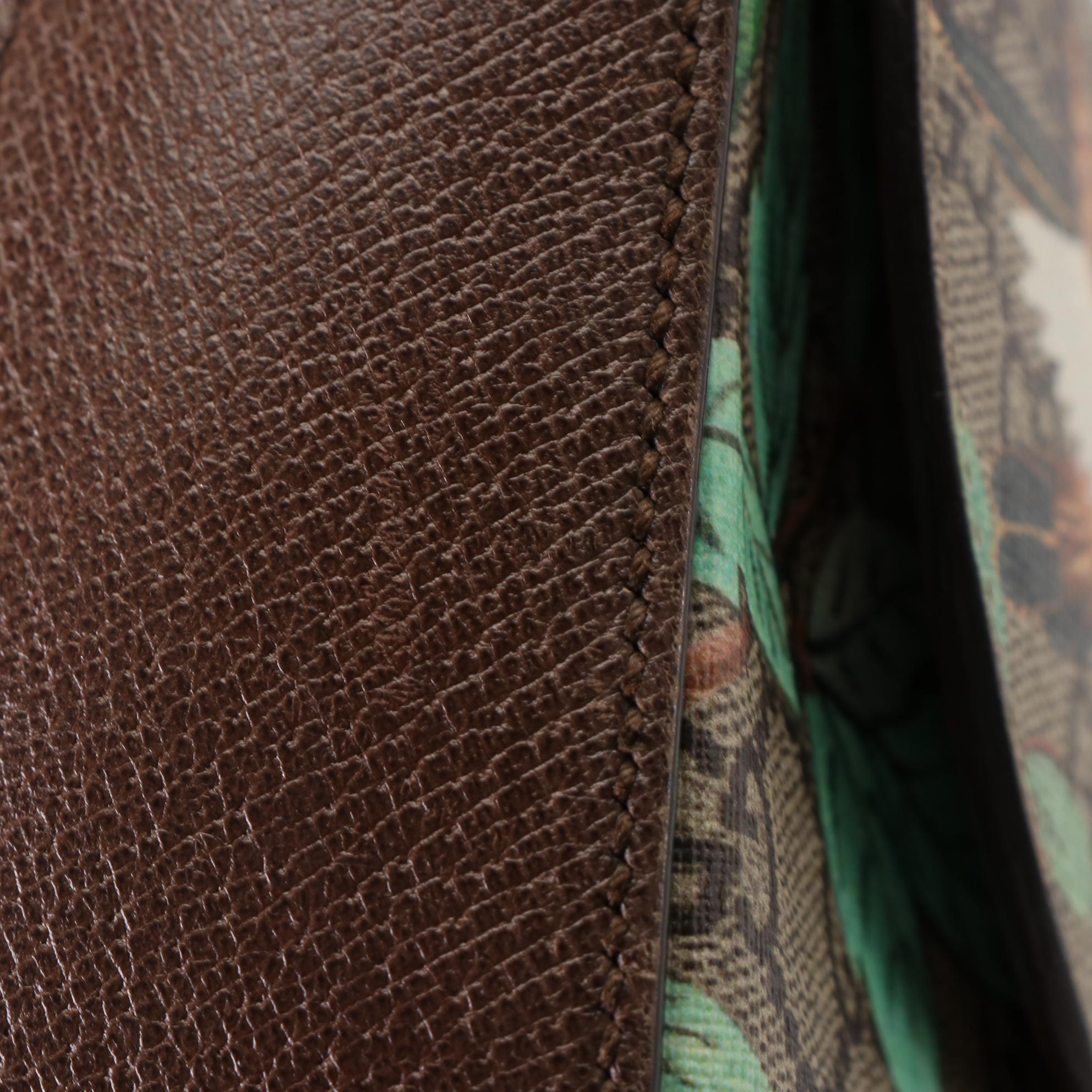 Gucci Web Medium Padlock Saddle Bag in Floral GG Supreme Canvas and Leather